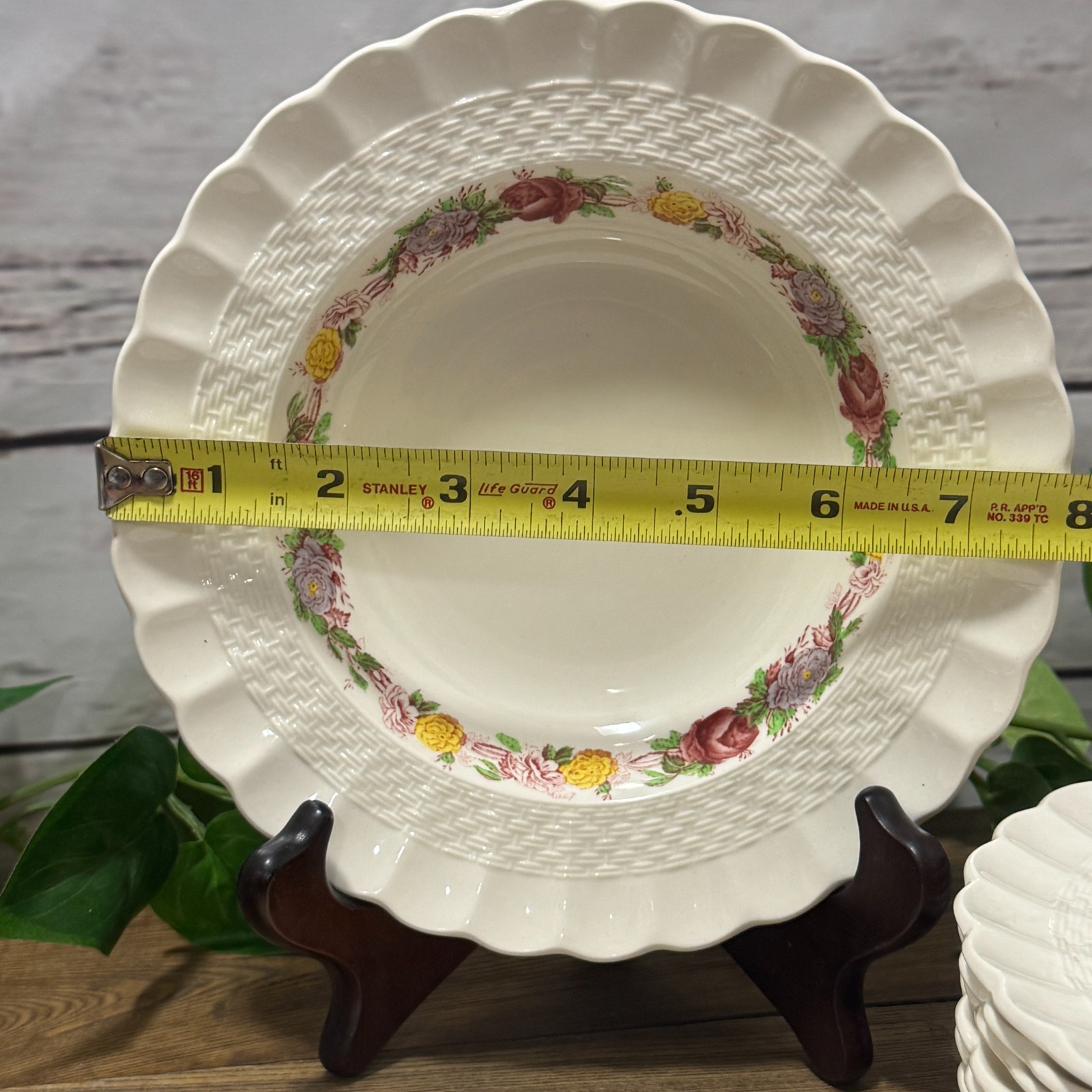 Copeland Spode Briar Rose Chelsea Wicker Lunch Luncheon Soup Serving Bowl Cereal