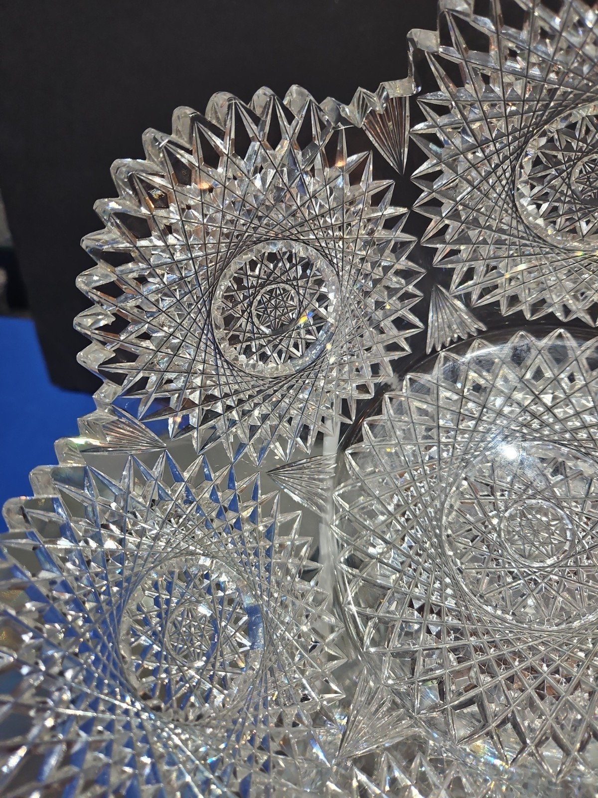 Extra Thick Bowl c.1900 American Brilliant Period Cut Glass Crystal Krantz Smith