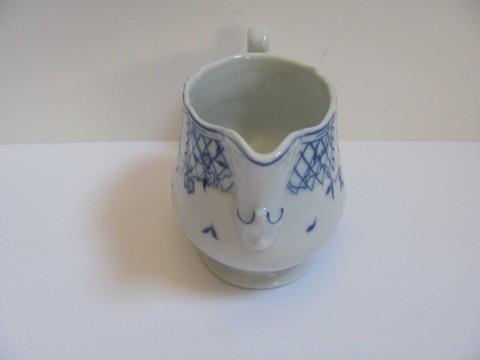 Heinrich Germany – Blue & White – Embossed with Flowers/Leaves – Creamer