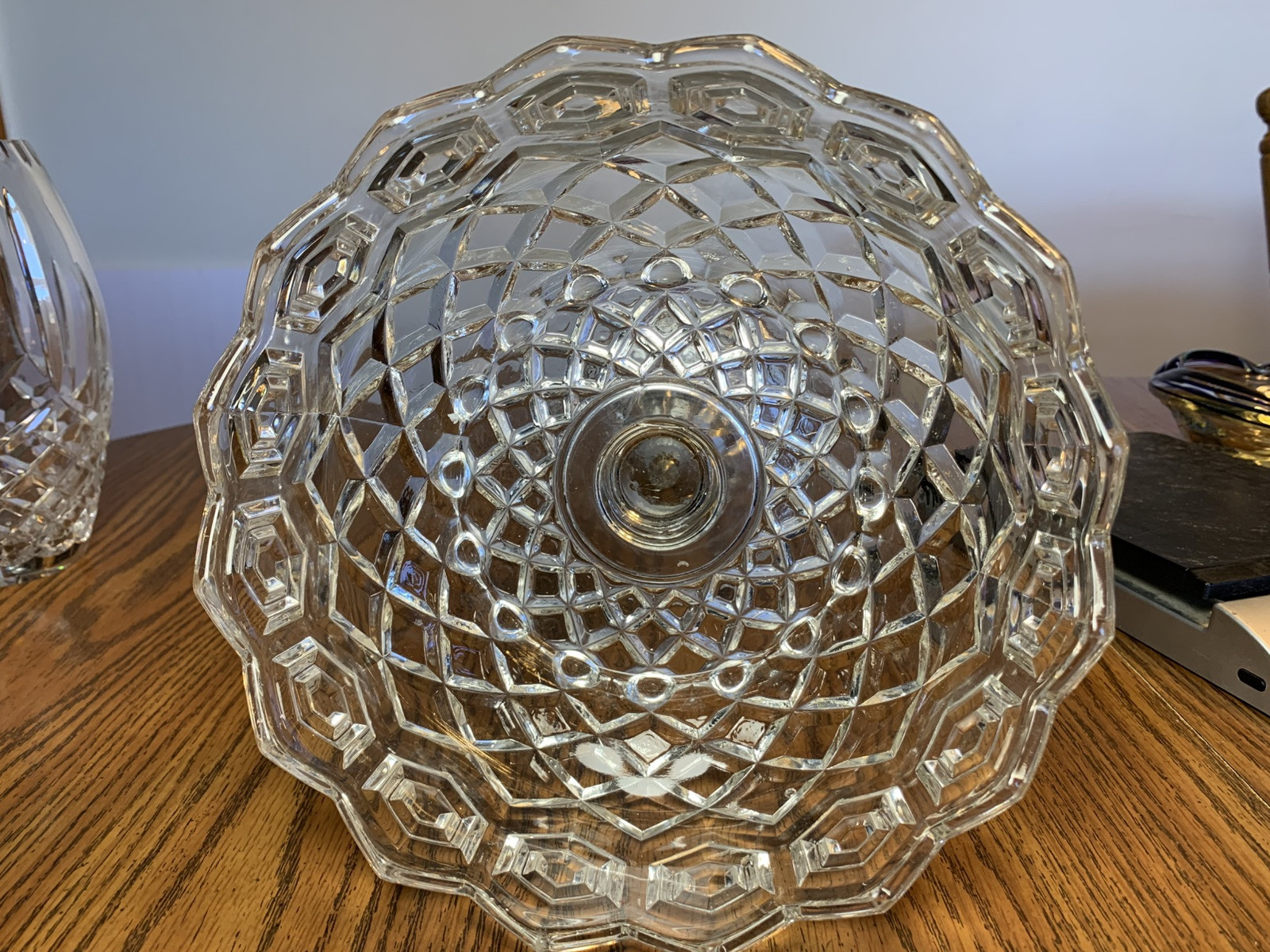 Dalzell Gilmore Leighton Hexagonal Bull’s Eye Open Compote EAPG 9″ Antique 1890s