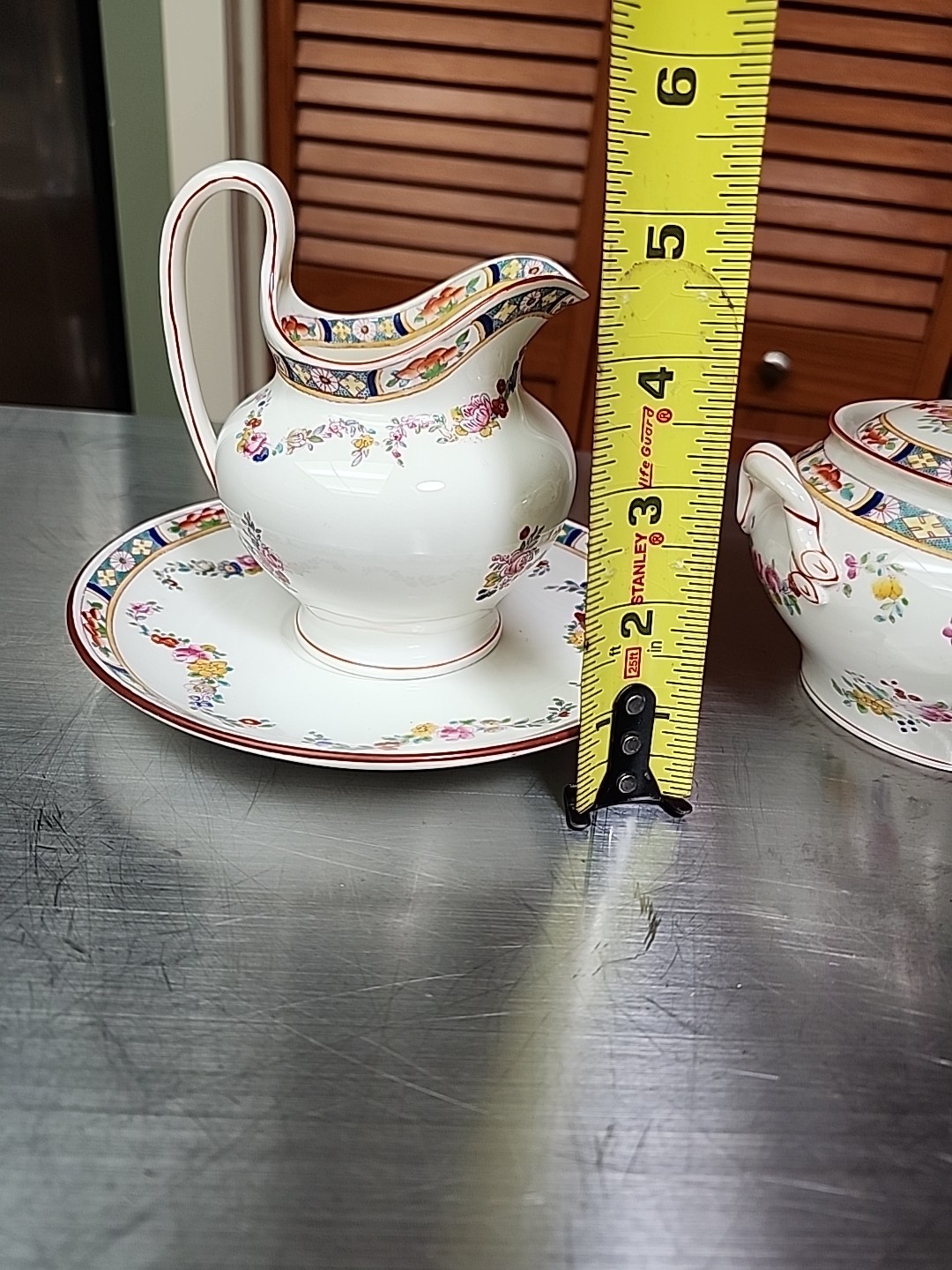 Minton Rose Bone China Floral Multicolor Garland Creamer Sugar Bowl W/Lid