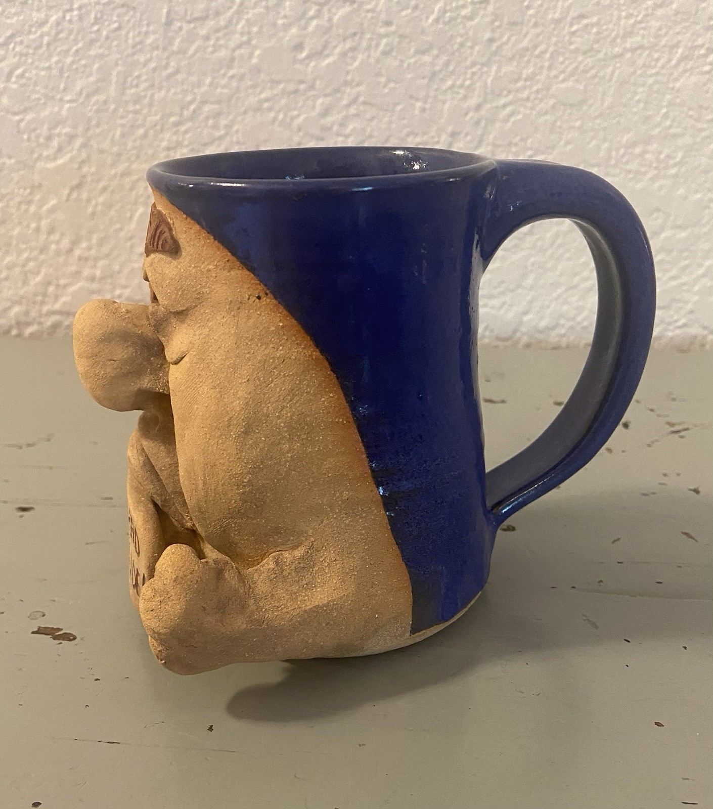 Funny Face Mug Handmade Stoneware 12 oz “MugShotsByDennis”