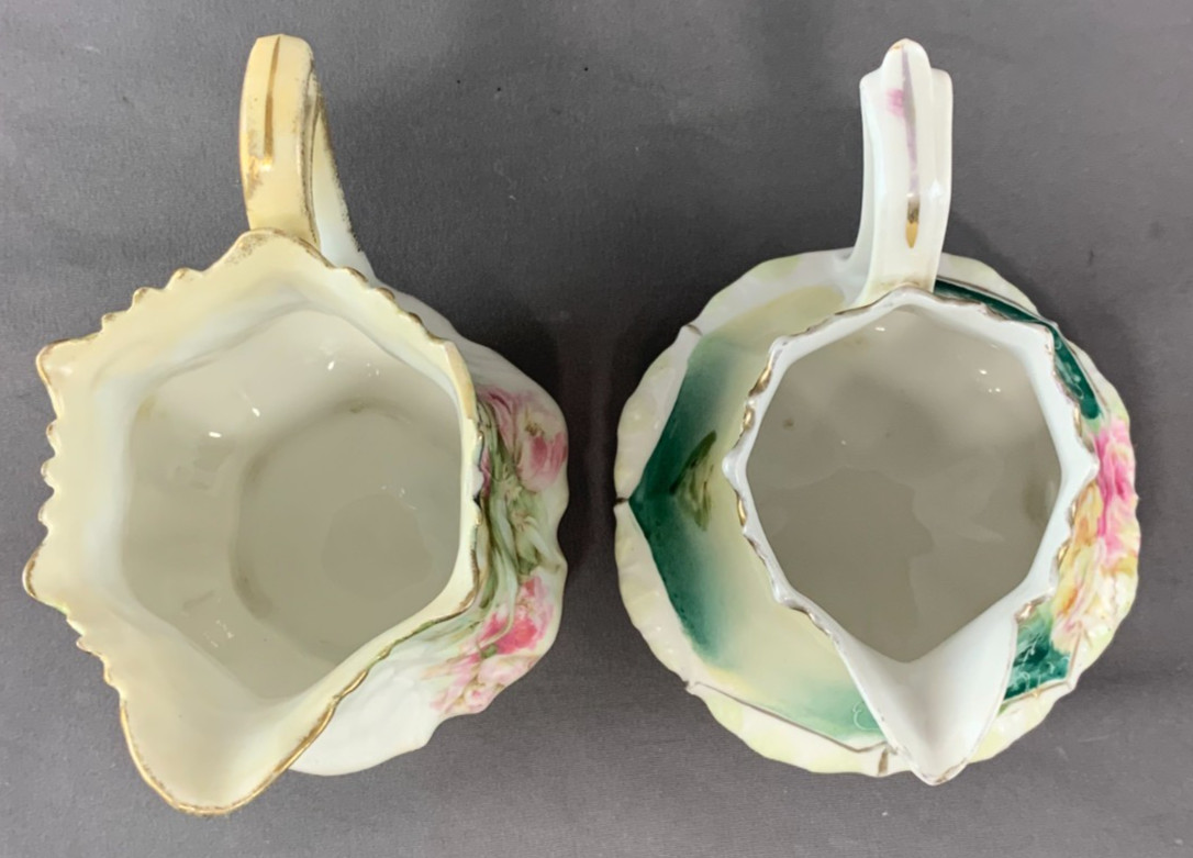 Antique RS Prussia Porcelain Lot of 4 – Creamers, Open Sugar and Covered Sugar