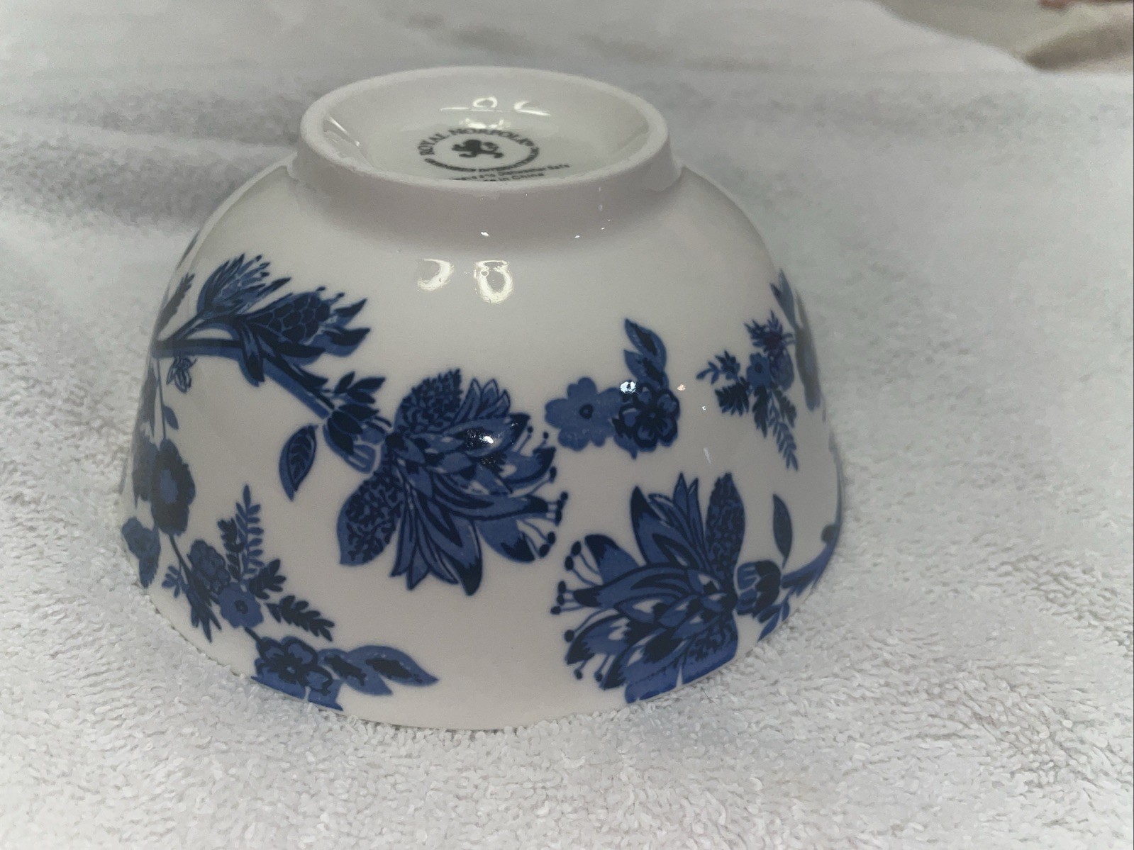 Royal Norfolk Blue Floral Ceramic Bowl, 6″ Blue and White Pottery