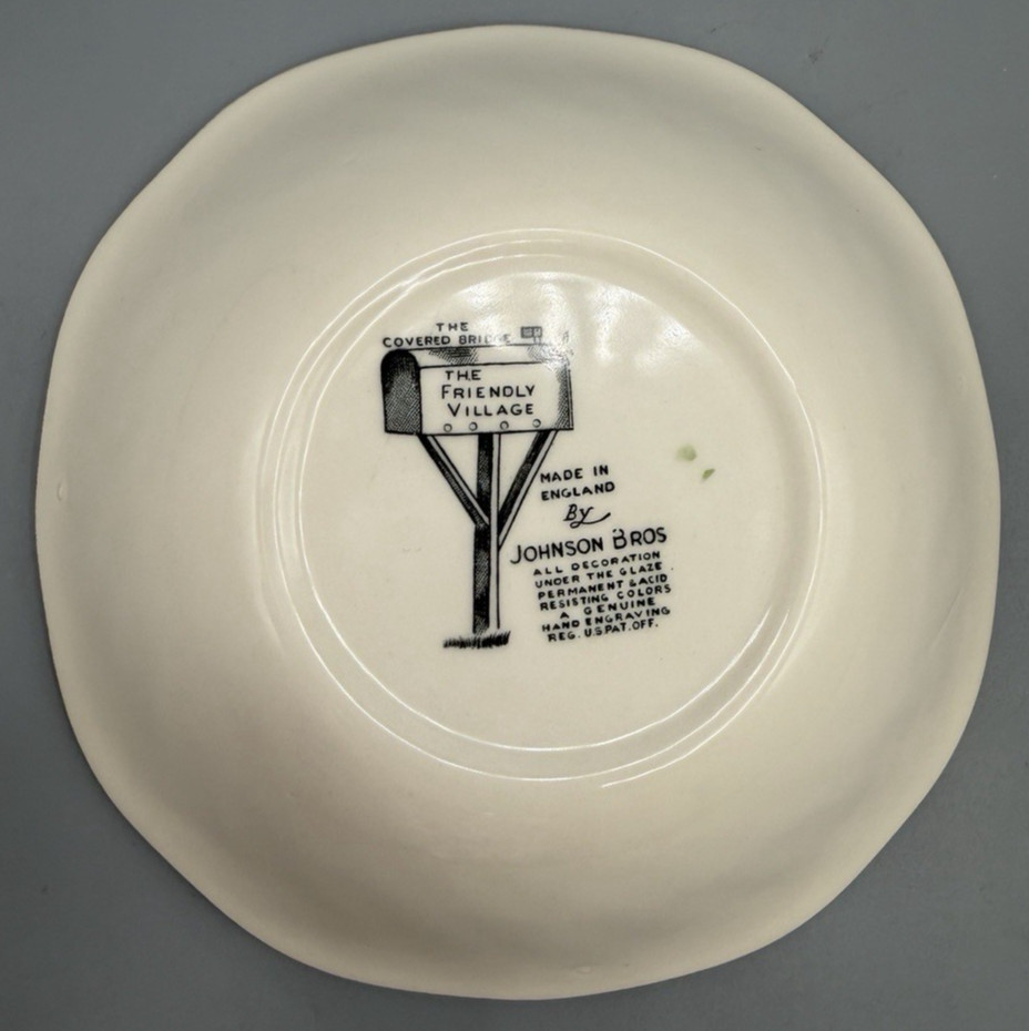 4 Johnson Bros The Friendly Village Covered Bridge Square Cereal Soup Bowls