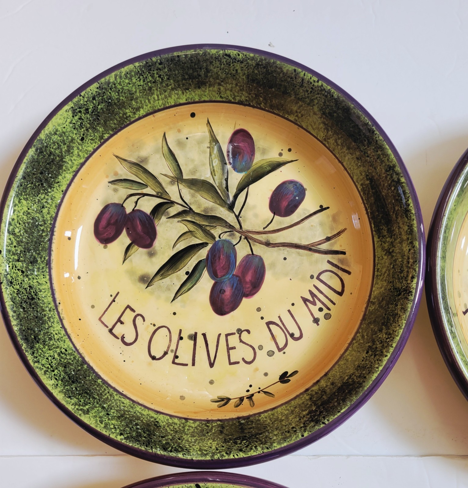Certified International Susan Winget Garden of Olives pasta Bowls set of 4 EXC