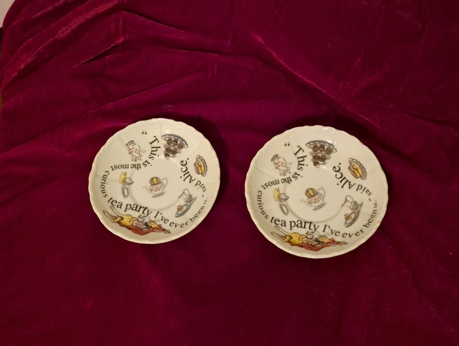 Paul Cardew Alice in Wonderland 150th Anniversary Edition tea cups & Saucers