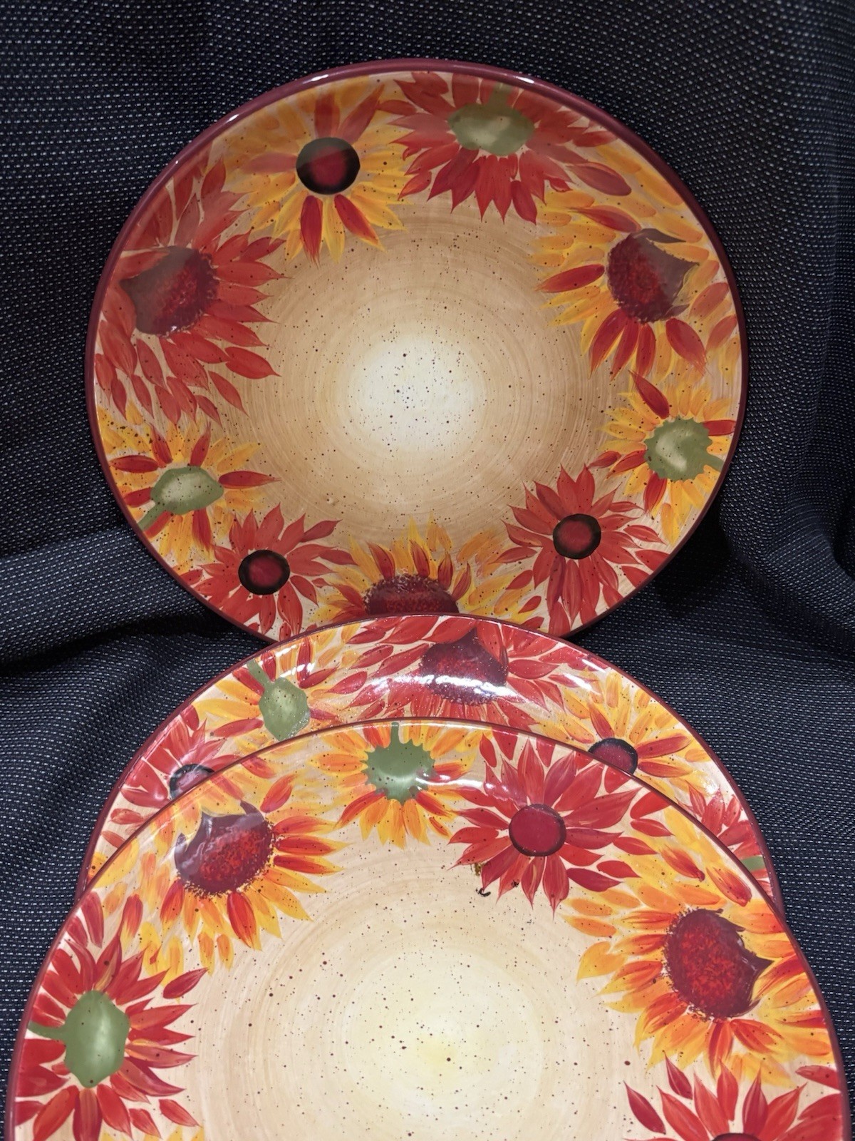 Three (3) Pfaltzgraff EVENING SUN 11 3/4” Chop Plates (Hand Painted)