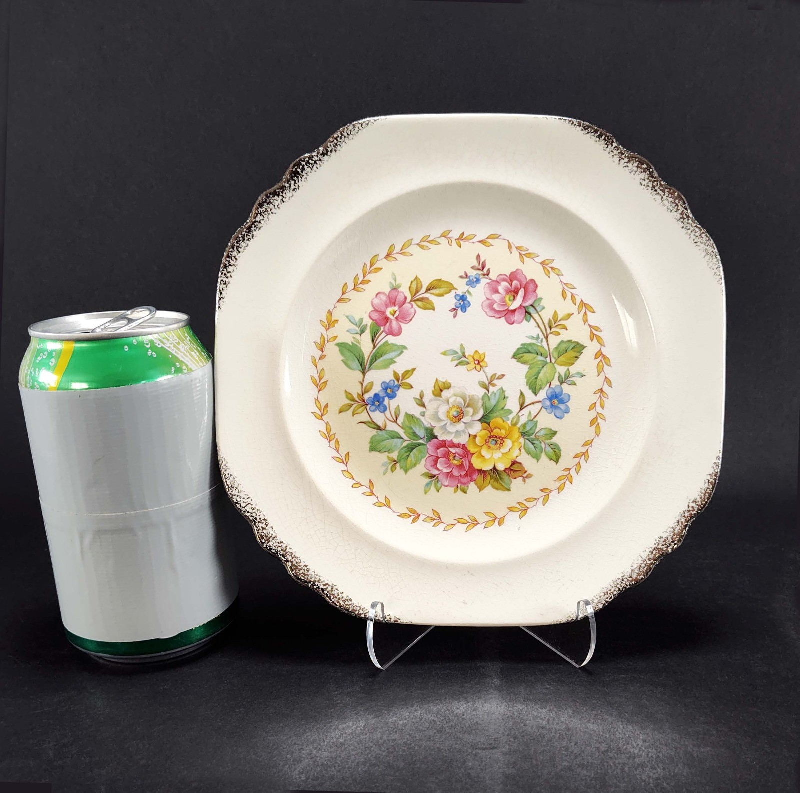 5 Mismatched China Salad Dessert Plates Granny Gallery Wall Display Crazed