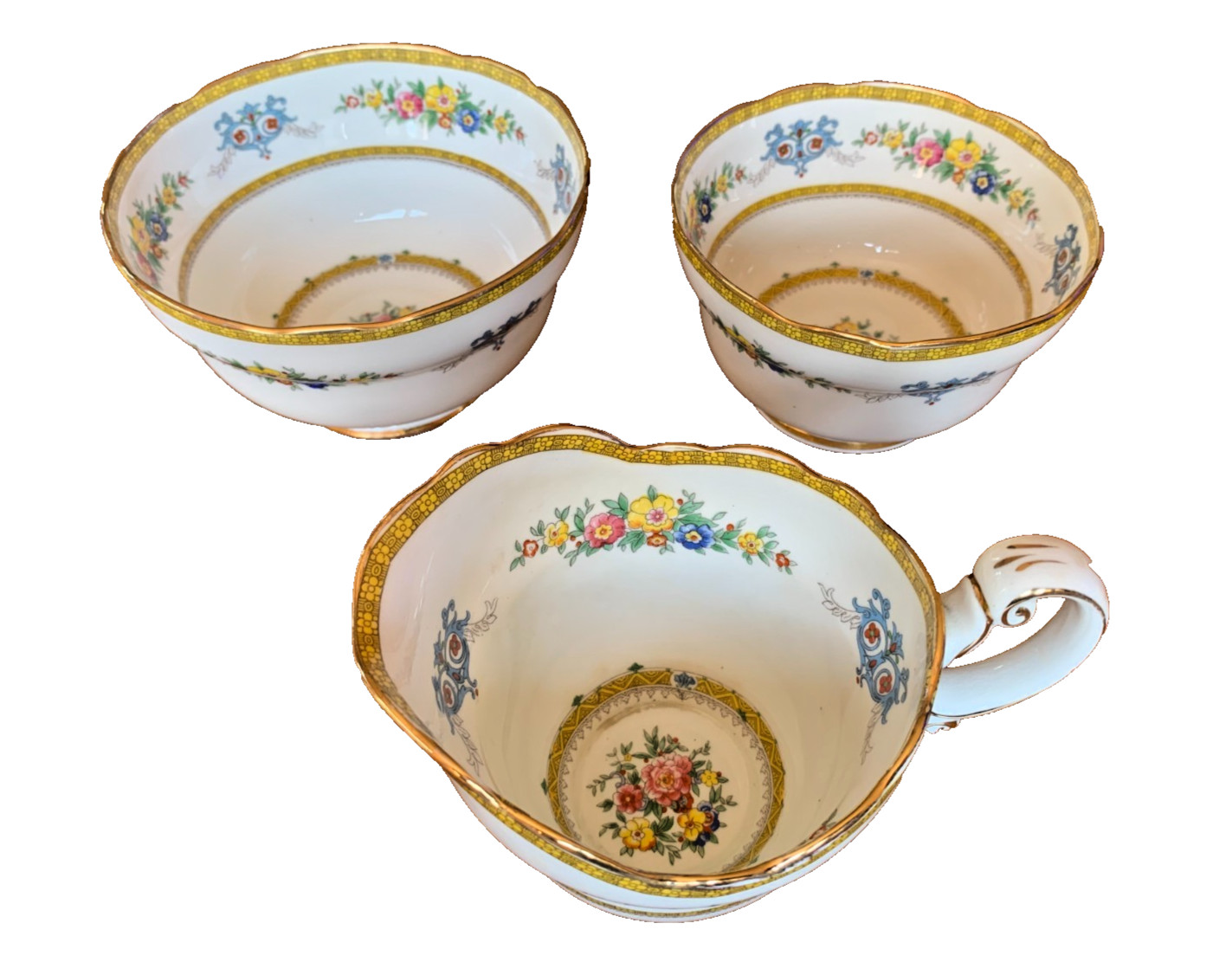 Art Deco PARAGON Fine China ONTARIO 5524 Set Milk Jug Two Sugar Nut Bowls c.1930