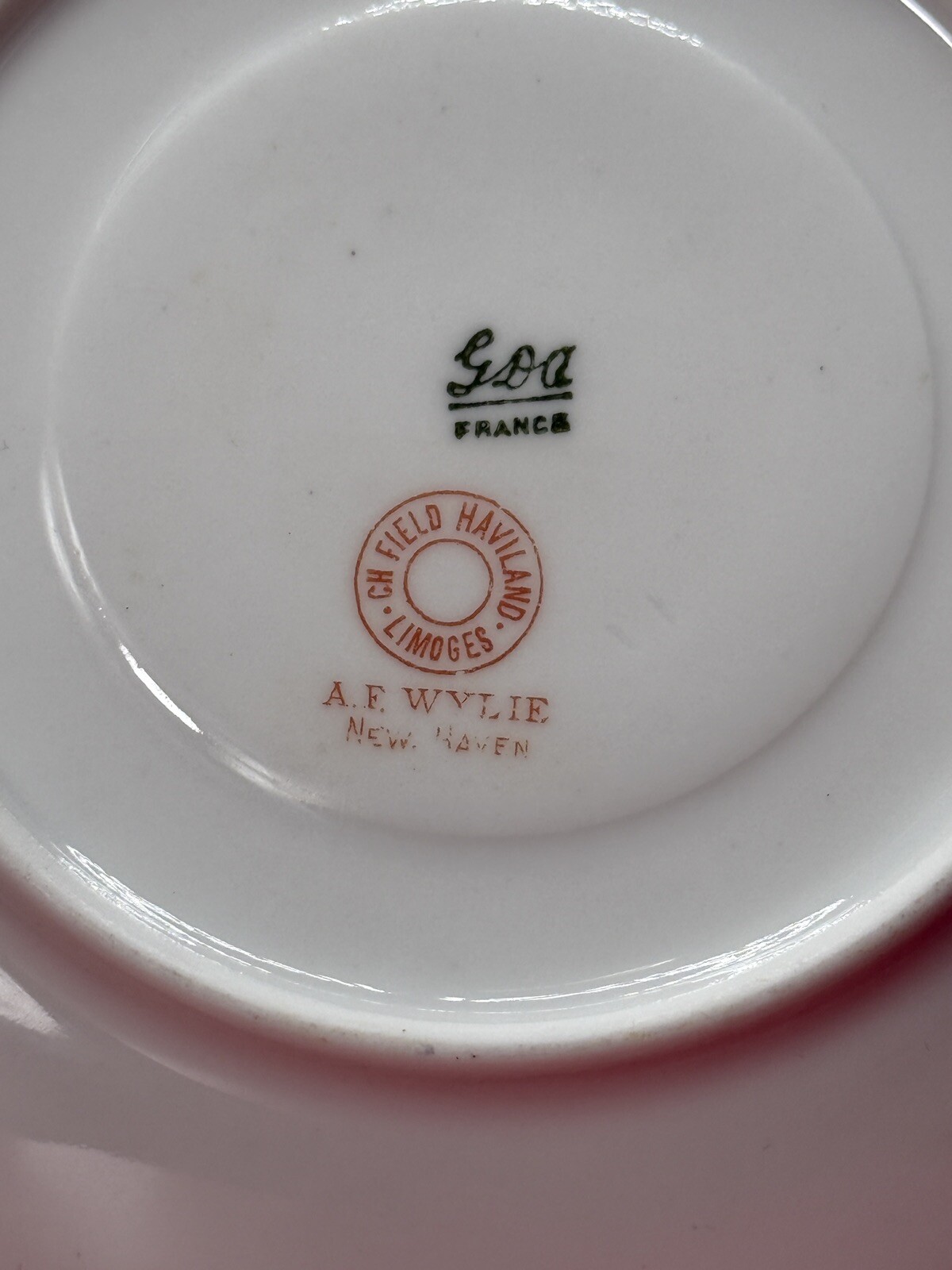 Antique Limoges Haviland France Hand-Painted Cup and Saucer Set, A.F. Wylie Mark