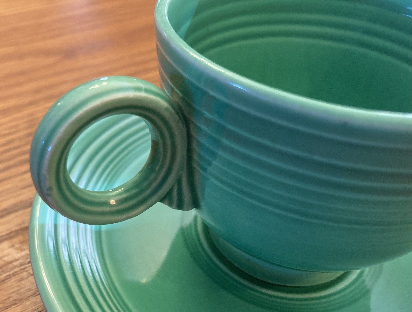 Vintage Fiestaware – Cup and saucer set in original green (exc.) (1936-1969)