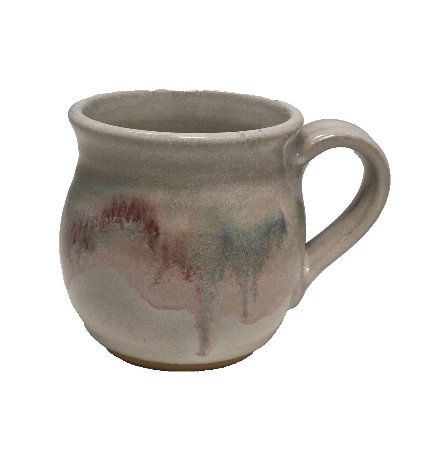 Art Pottery Coffee Mug Signed JoAnne, Pastel Colors, Home Decor, Handmade, Gray