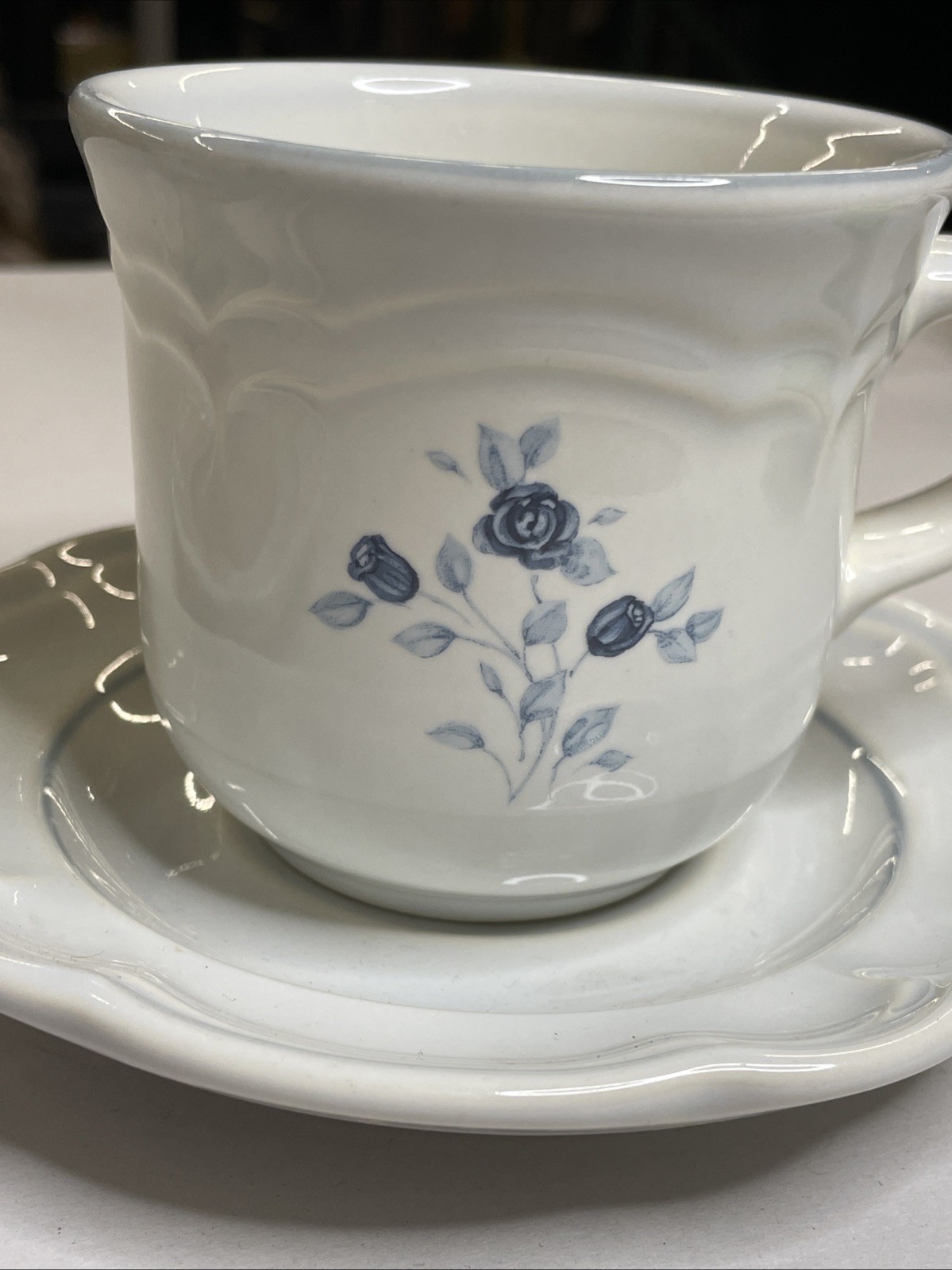 Pfaltzgraff Poetry Blue Roses (set of 2) Cup and Saucers