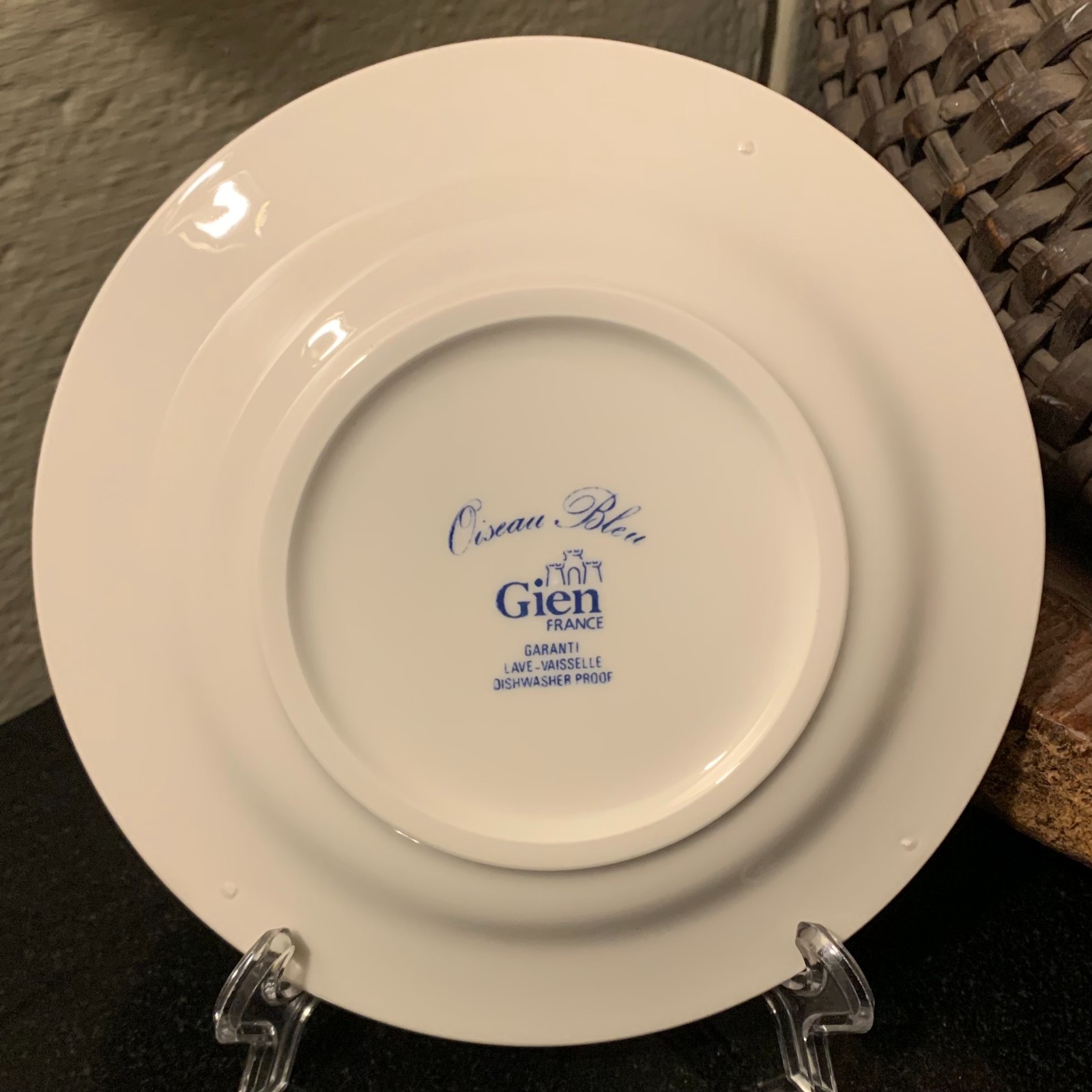 Gien Oiseau Bleu 6 1/2″ Canape or Bread Plate France Pristine Multiple Available