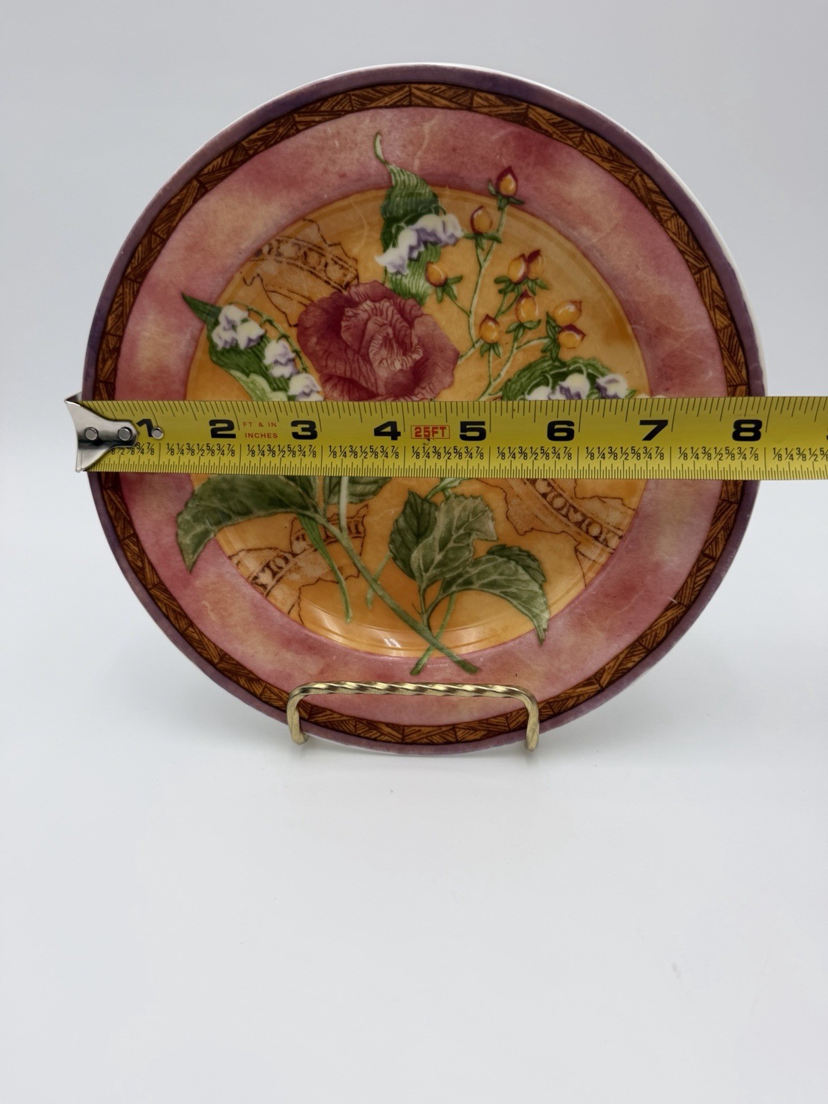 222 Fifth Tuscany Rose Salad Luncheon Plates 6″ Set of 3