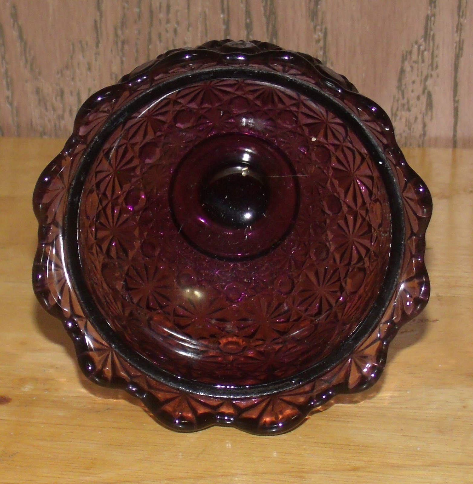LE SMITH Daisy & Button AMETHYST Compote Candy Dish Lid