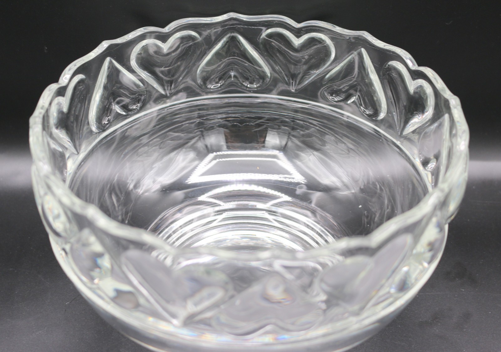 Vintage Tiffany & Co. Crystal 8″ Bowl Raised Hearts Border
