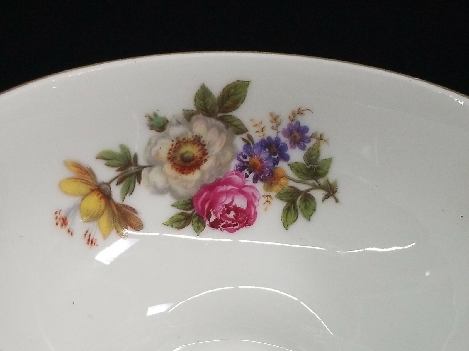 Mitterteich Bavaria Meissen Floral Cup 4″ Gold Trim Germany