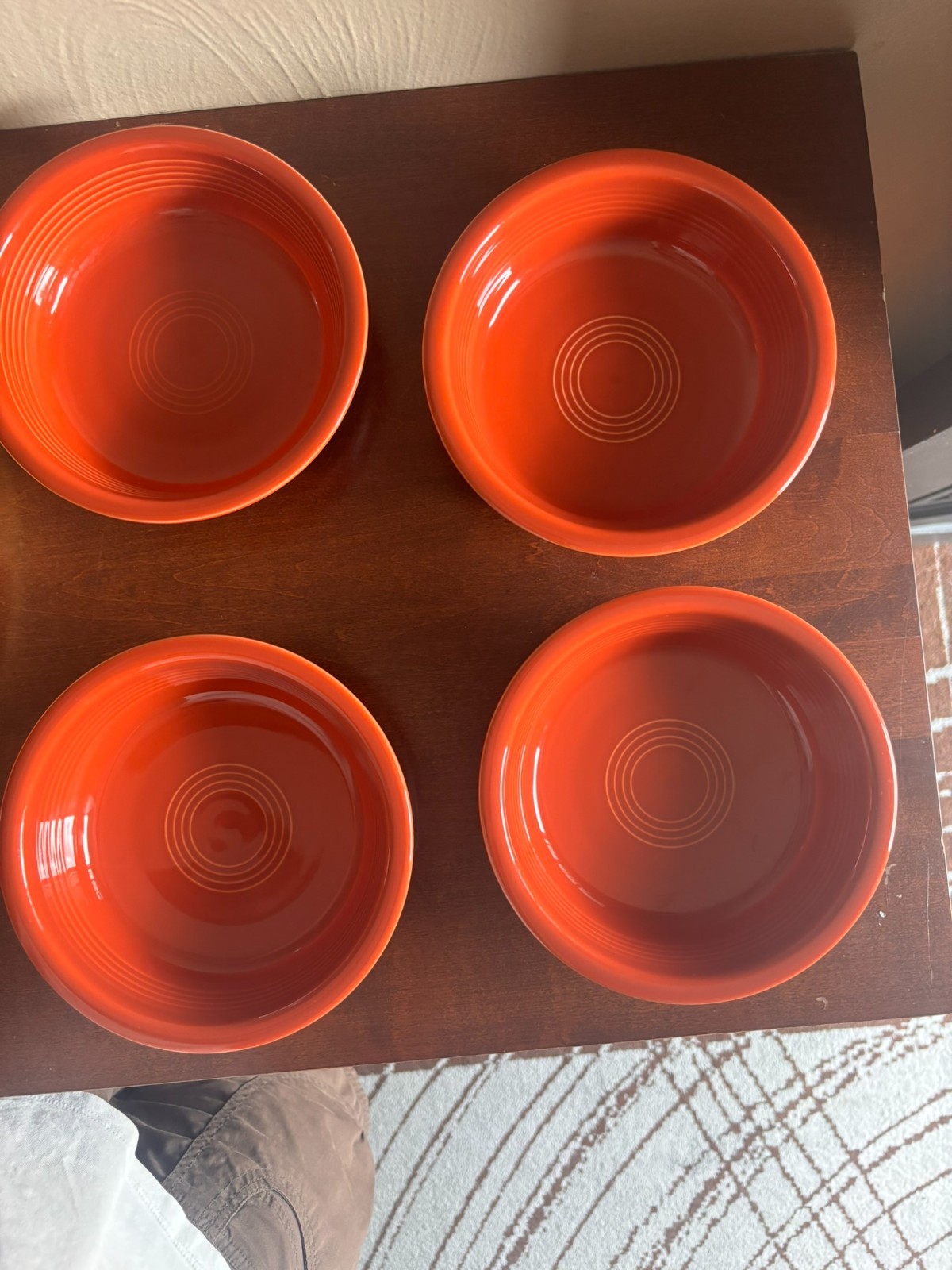 Set of 4 Fiesta Ware Homer Laughlin 7” Cereal Soup Bowl Rust Orange