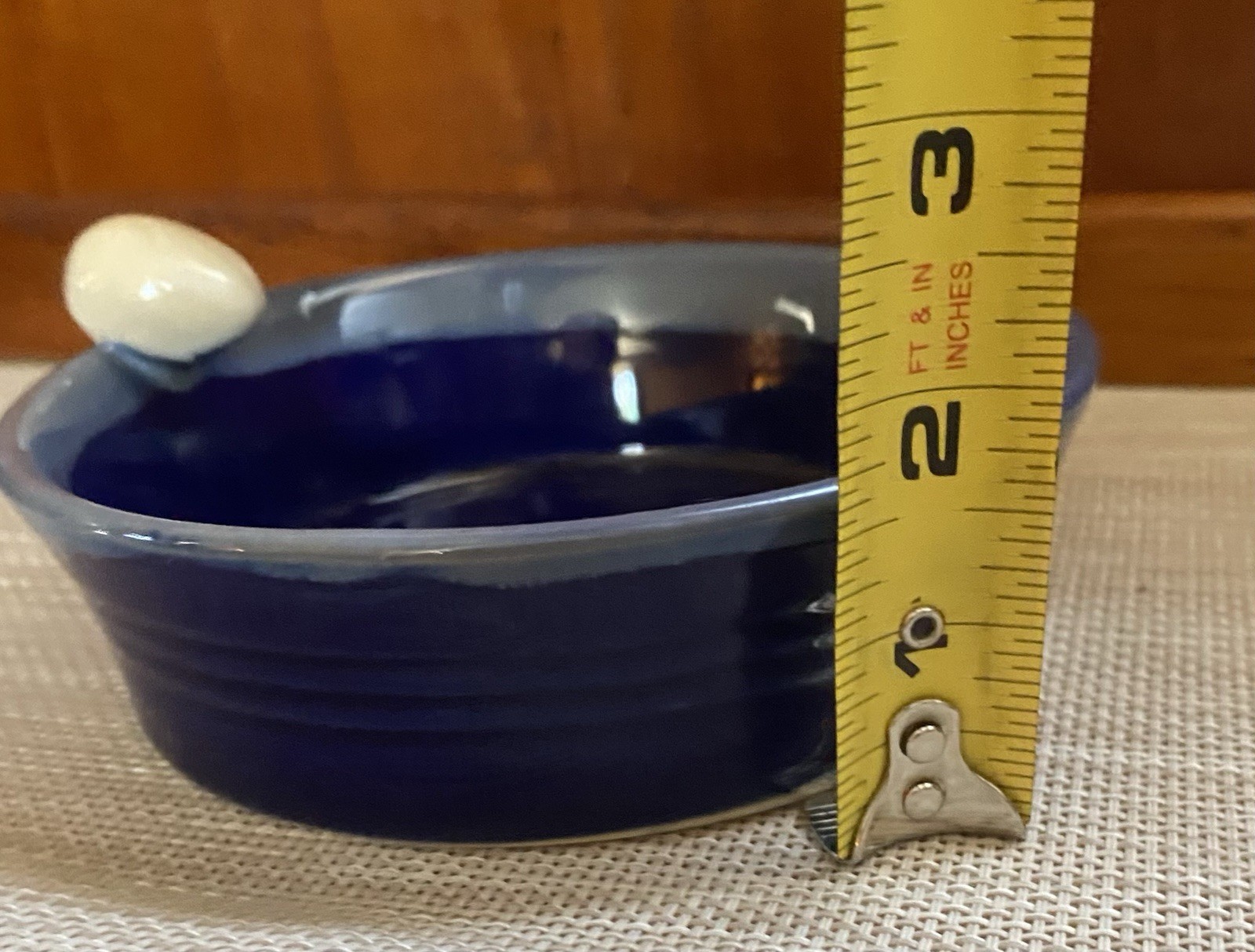 Blue Drip Glaze Pottery Bowl Egg 5 1/2” Across Tumbleweed Pottery