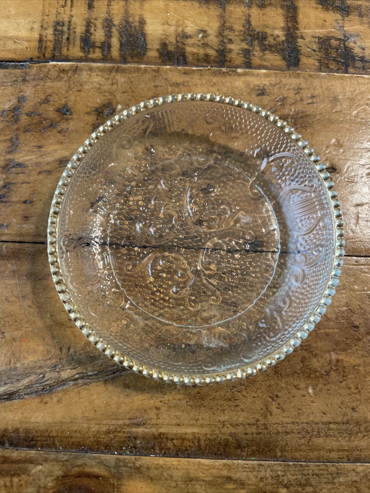 4 Jeannette HARP CRYSTAL ” CUPS & SAUCERS * 4 Ashtrays/coasters & 4 Salad Plates