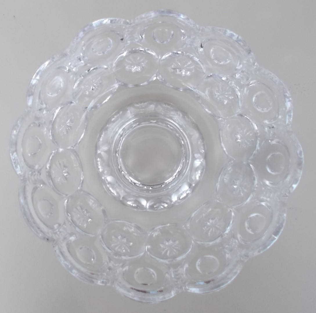 6″ Clear Leaded Glass Pedestal Bowl Dish B