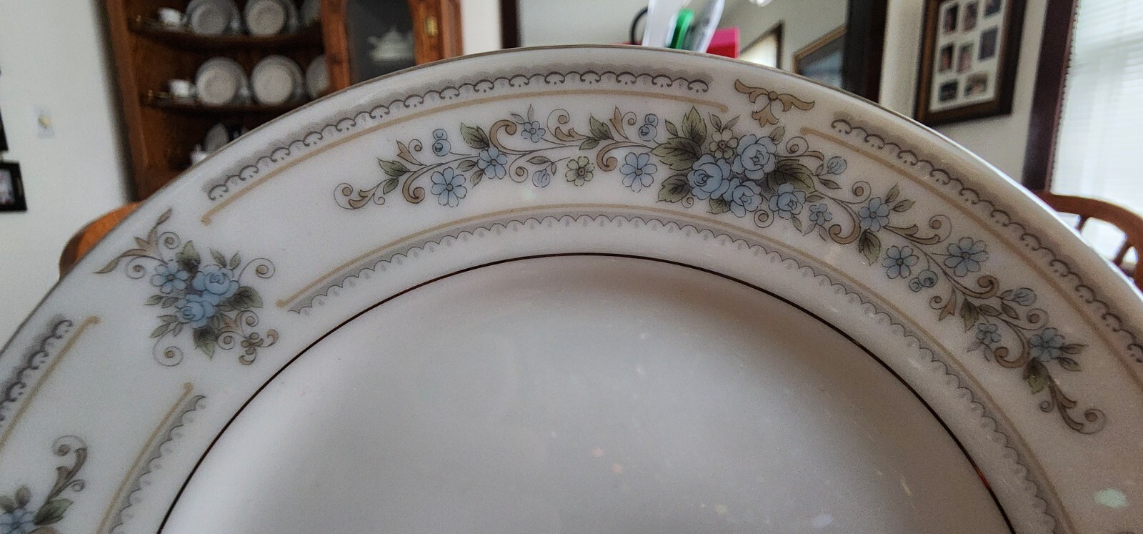 Elington Bread Dessert Plates 6 1/4″ (pairs) Wade Porcelain White Blue Platinum!