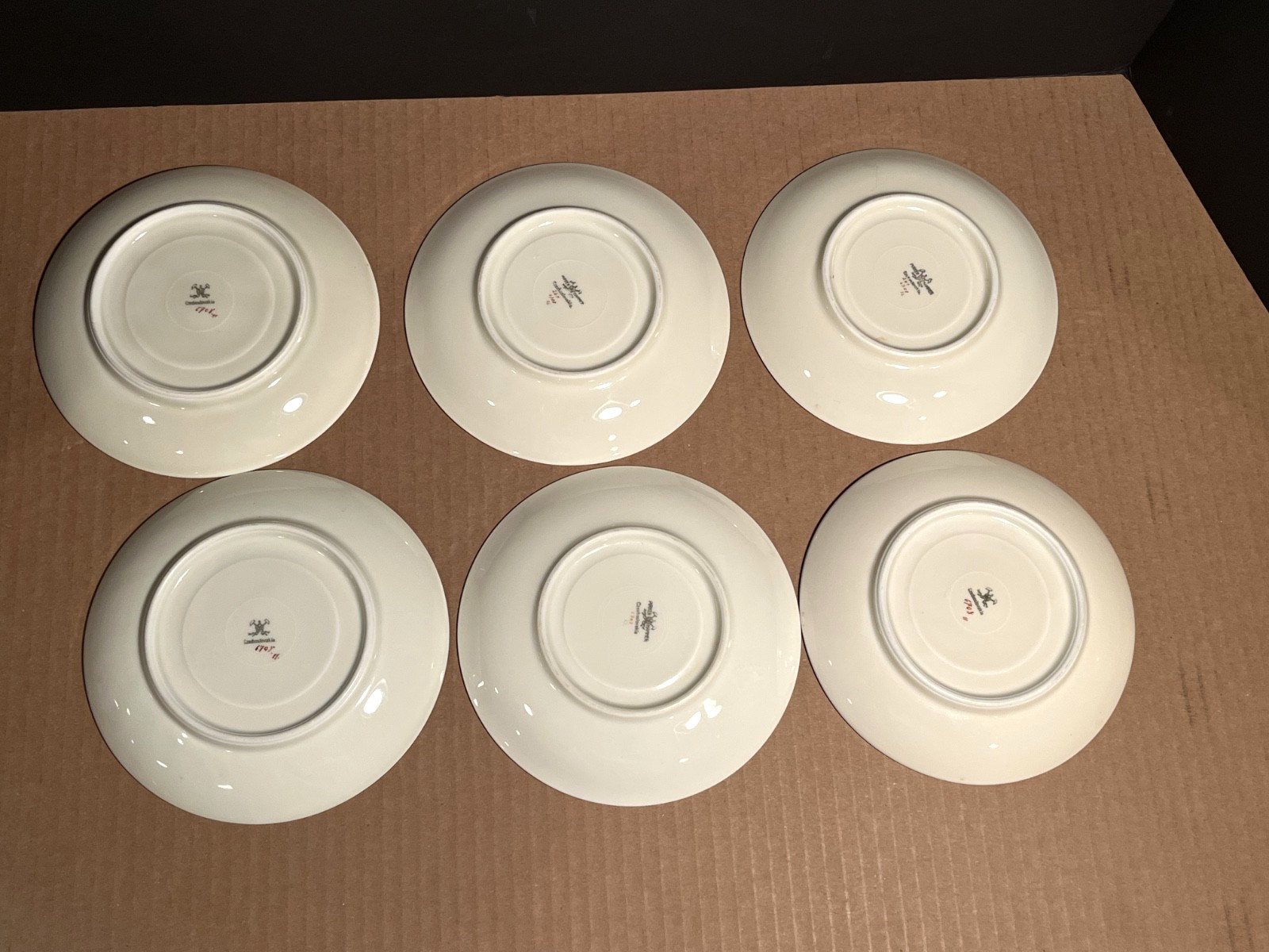 Antique Pirkenhammer Gold Encrusted Bouillon Cream Soup Cups Saucers Set of Six