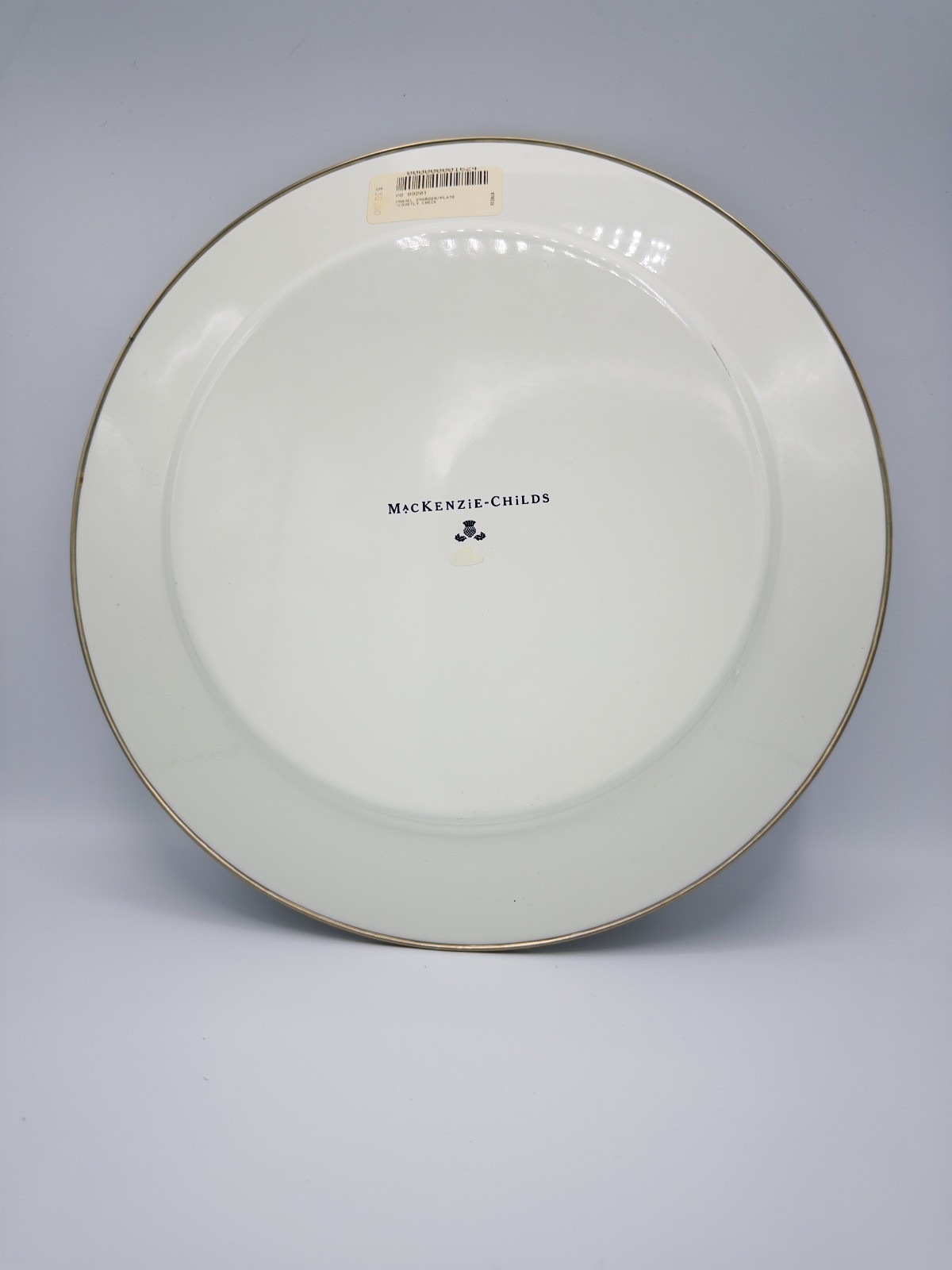 Vintage McKenzie Childs 12″ Courtly Check Charger Plate MATCHED SET OF 10