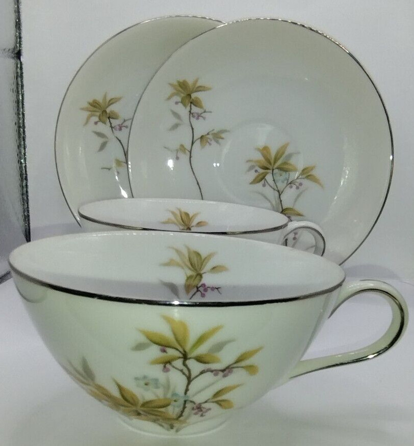 Japanese Harmony House China Federal Sunny Glade Pattern Set of 2 Vintage
