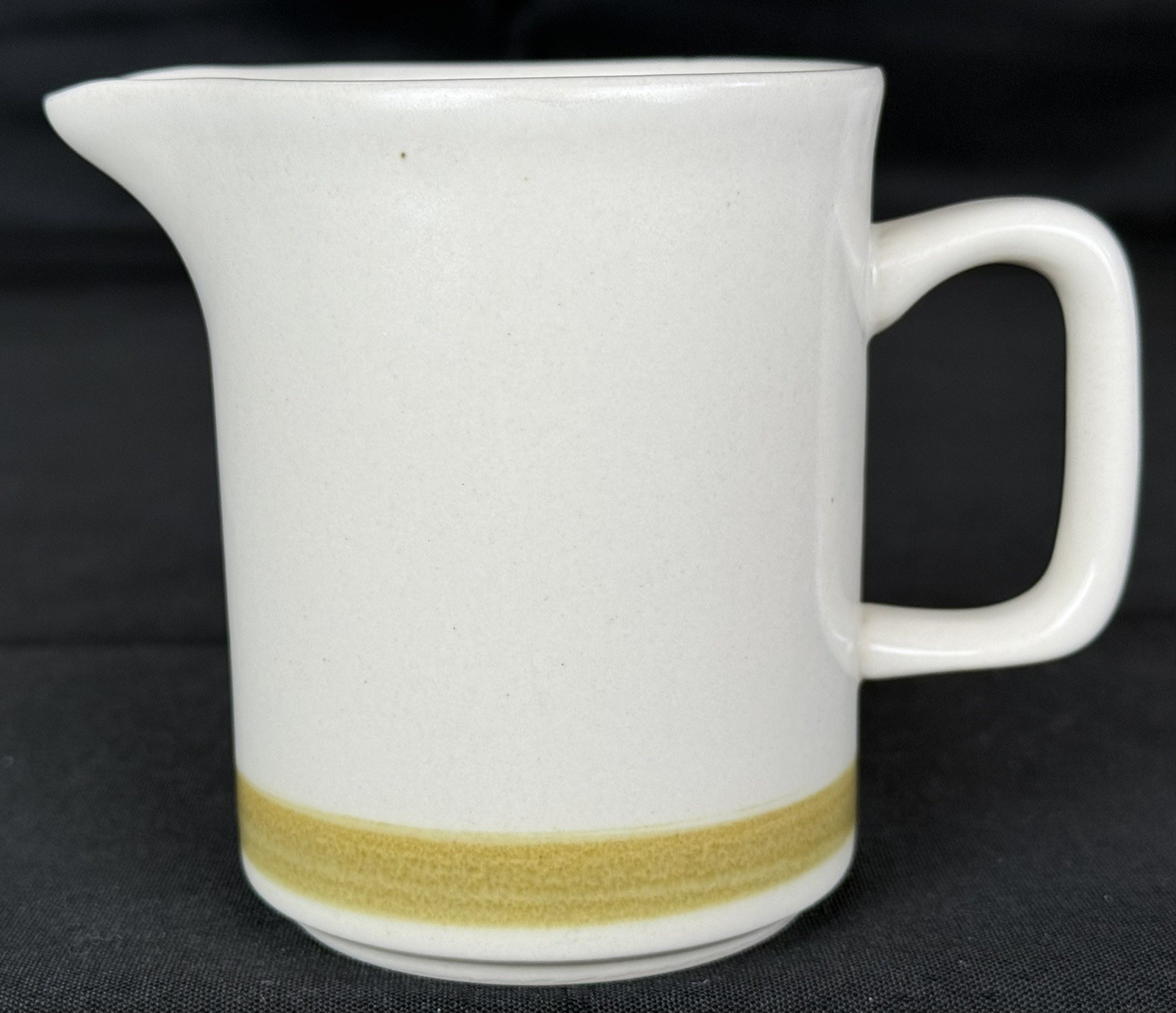 1970s Scandinavian Modern Style Stoneware Pottery Pitcher Hand Painted