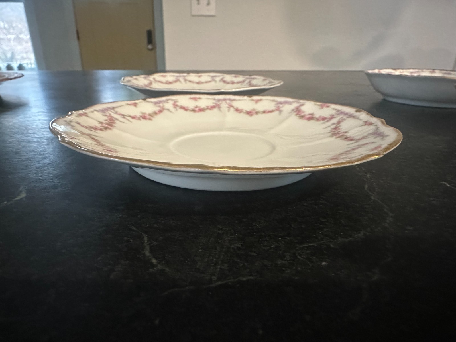 Limoges France Elite Bawo Dotter Rose Garland porcelain set.’