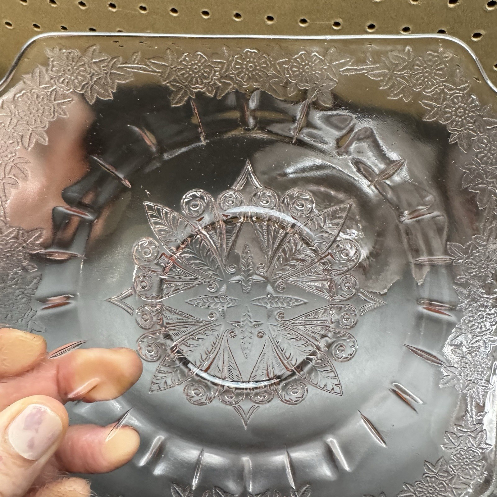 Jeannette Adam Pink Depression Glass Square 6” Plates Lot Of 4 1930s