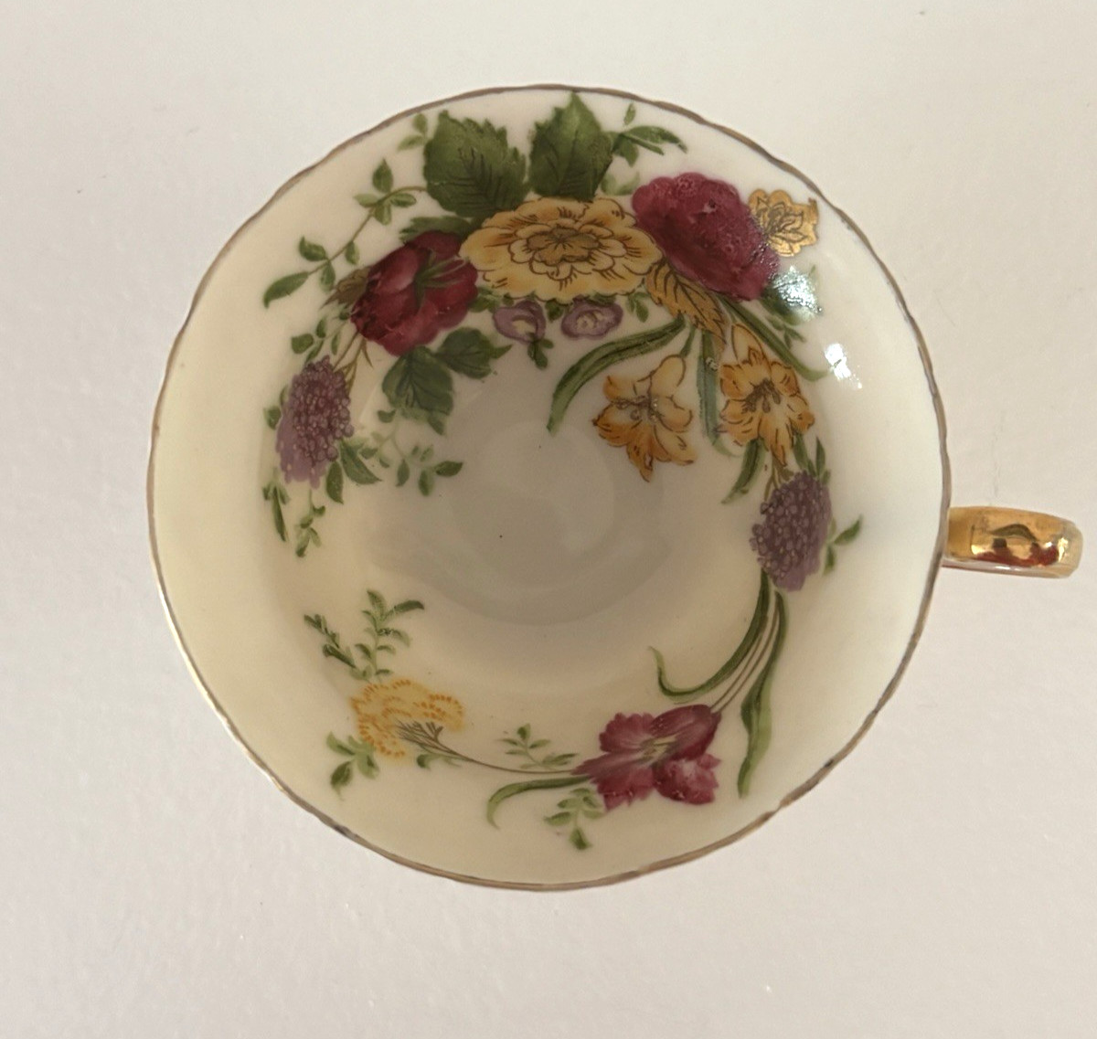 Vintage hand painted porcelain Made In Occupied Japan Tea Cup Floral Pattern