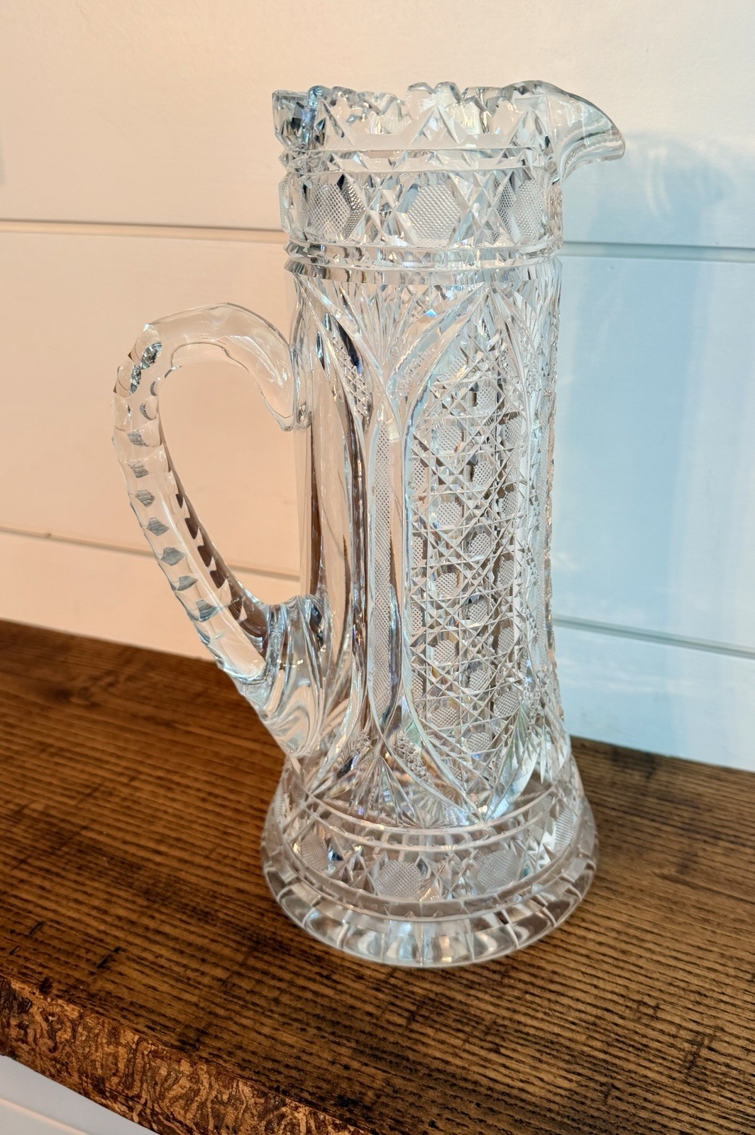 ABP American Brilliant Cut Glass Champagne Pitcher by F. X. Parsche-C. 1895-1910