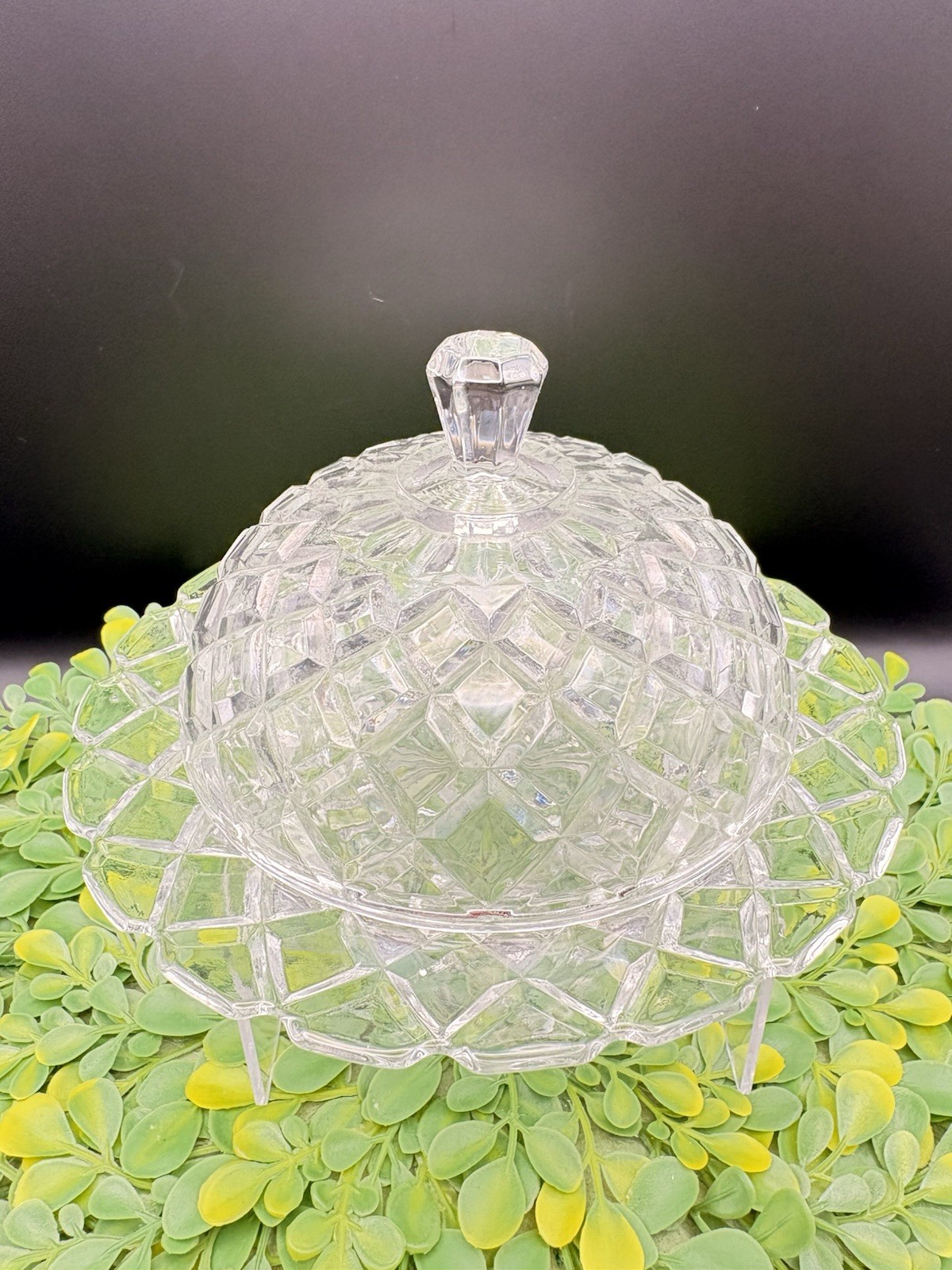 Vintage Clear Dome Covered Wexford Waffle Butter/Cheese Dish – Anchor Hocking