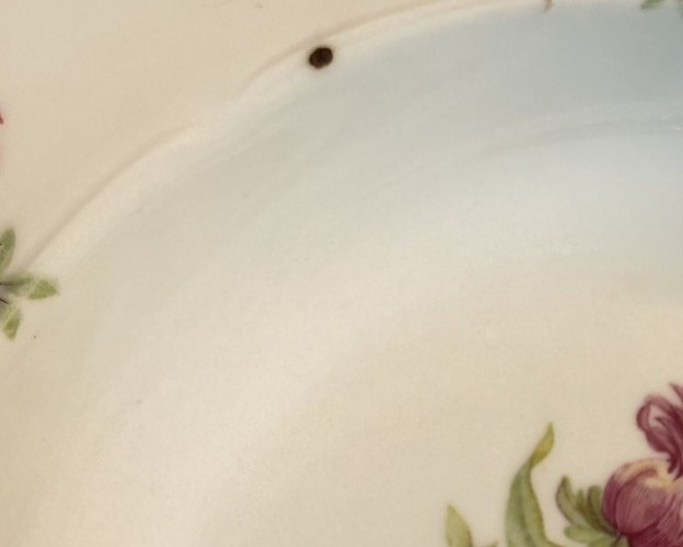 Set of 6 Walbrzych Poland Floral Gold Rim Porcelain Soup Bowls 8.5” Vintage