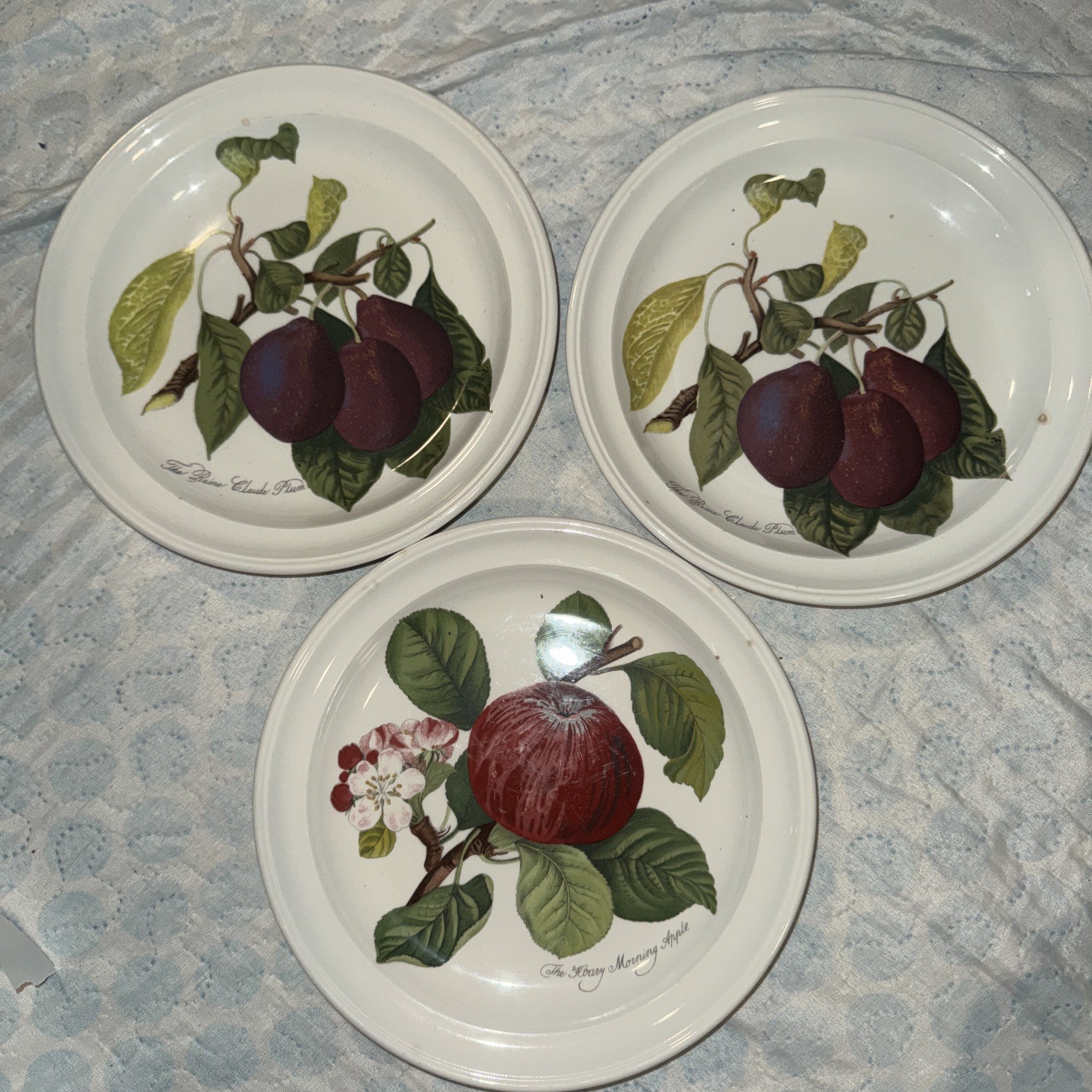 Pomona Portmeirion 8.5″ 3 Salad Plate Reine Claude Plum and fig Fruit