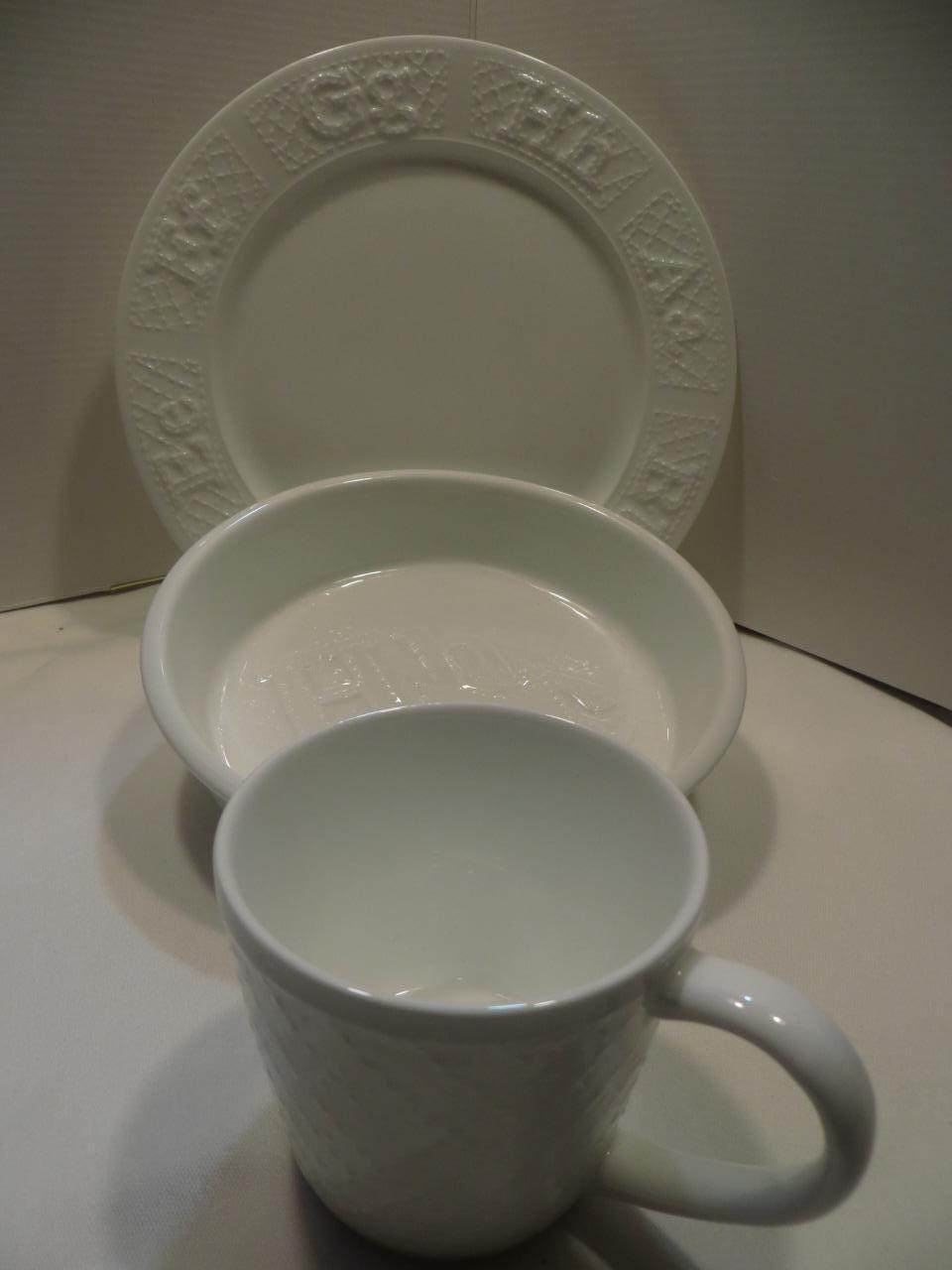 Ralph Lauren McKenzie Quilt Bone china 3P Child’s Children Dinnerware Set New