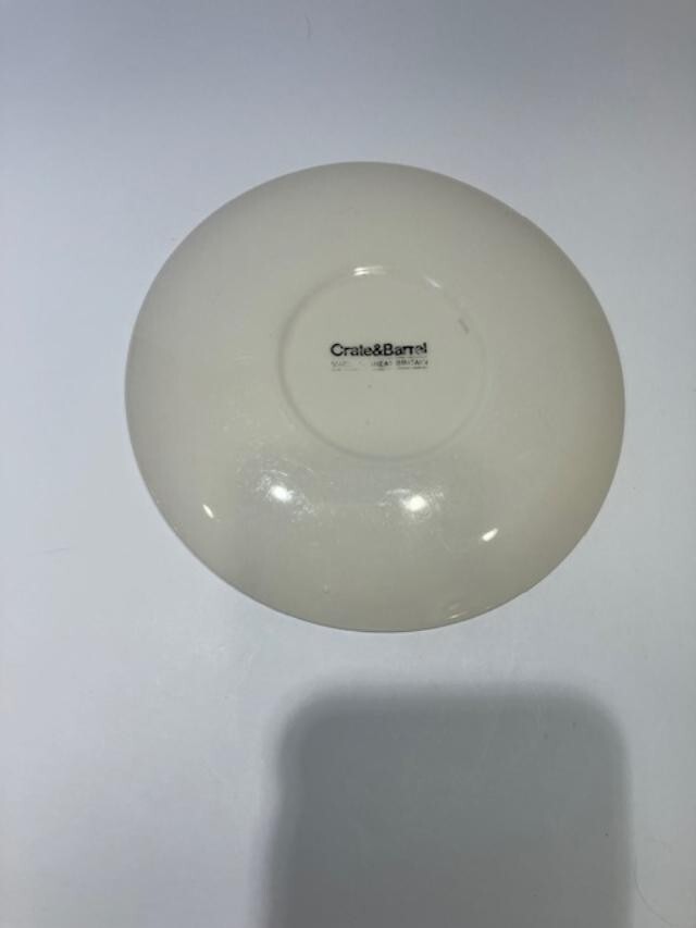 CRATE & BARREL Red Ornament Dessert Plate 7.25” Made in Great Britain