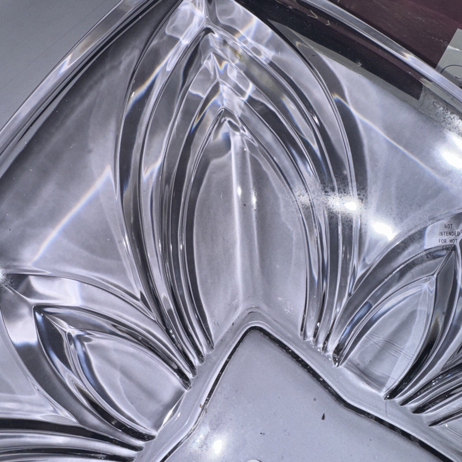 Gorham Lead Crystal Orchid Square 11 3/4 Inch Square Centerpiece Bowl Boxed