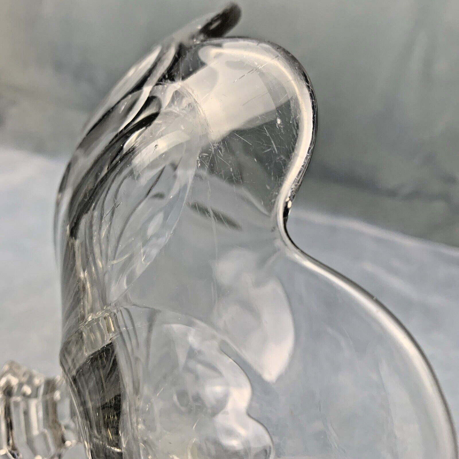 Heisey Signed Glass Priscilla Clear Paneled 8 1/4″ Round Compote 1905-1933 Used