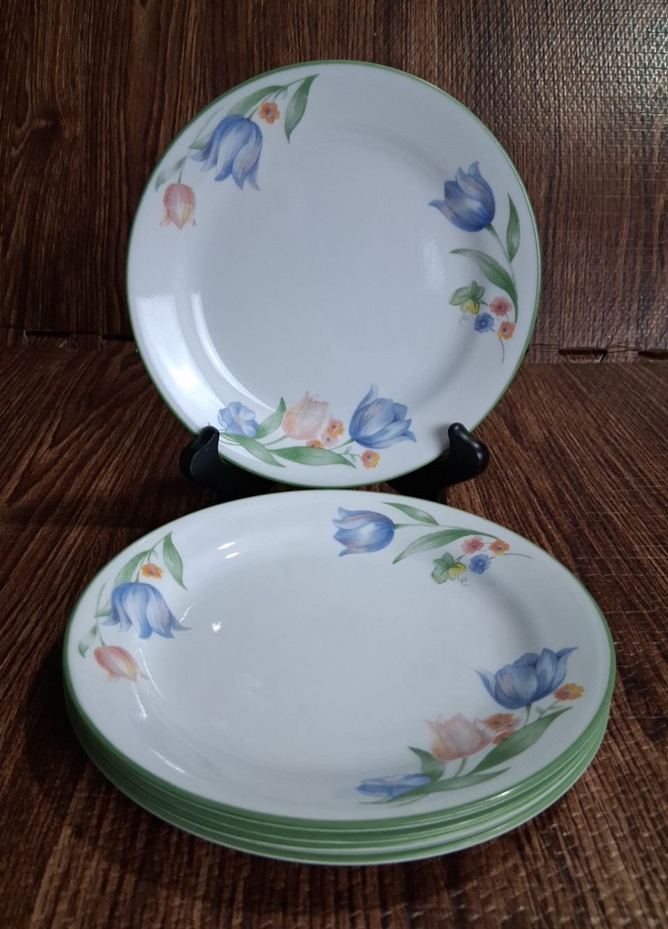 Corelle by Corning Fresh Cut 7¼” Salad Side Bread Dessert Plates Floral Set of 5