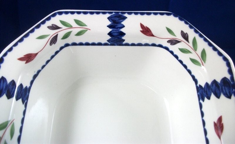 Adams Lancaster Hexagon Oval Vegetable Bowl 9 1/2 Inch Length