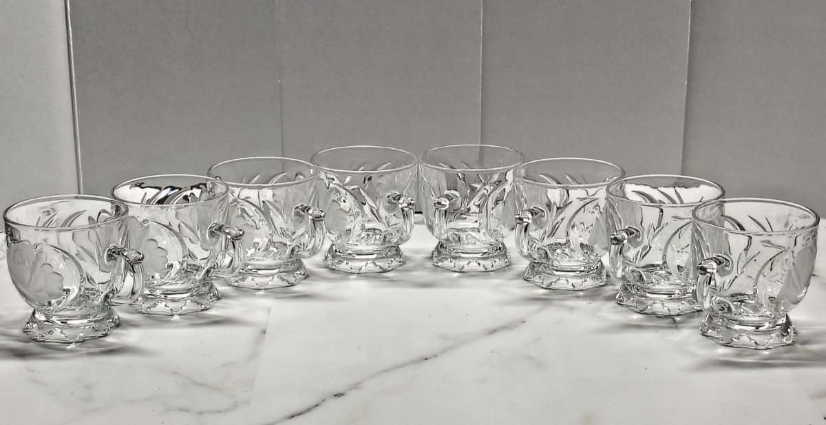Vintage Mikasa Crystal mugs-cups with dipper and cup hanger