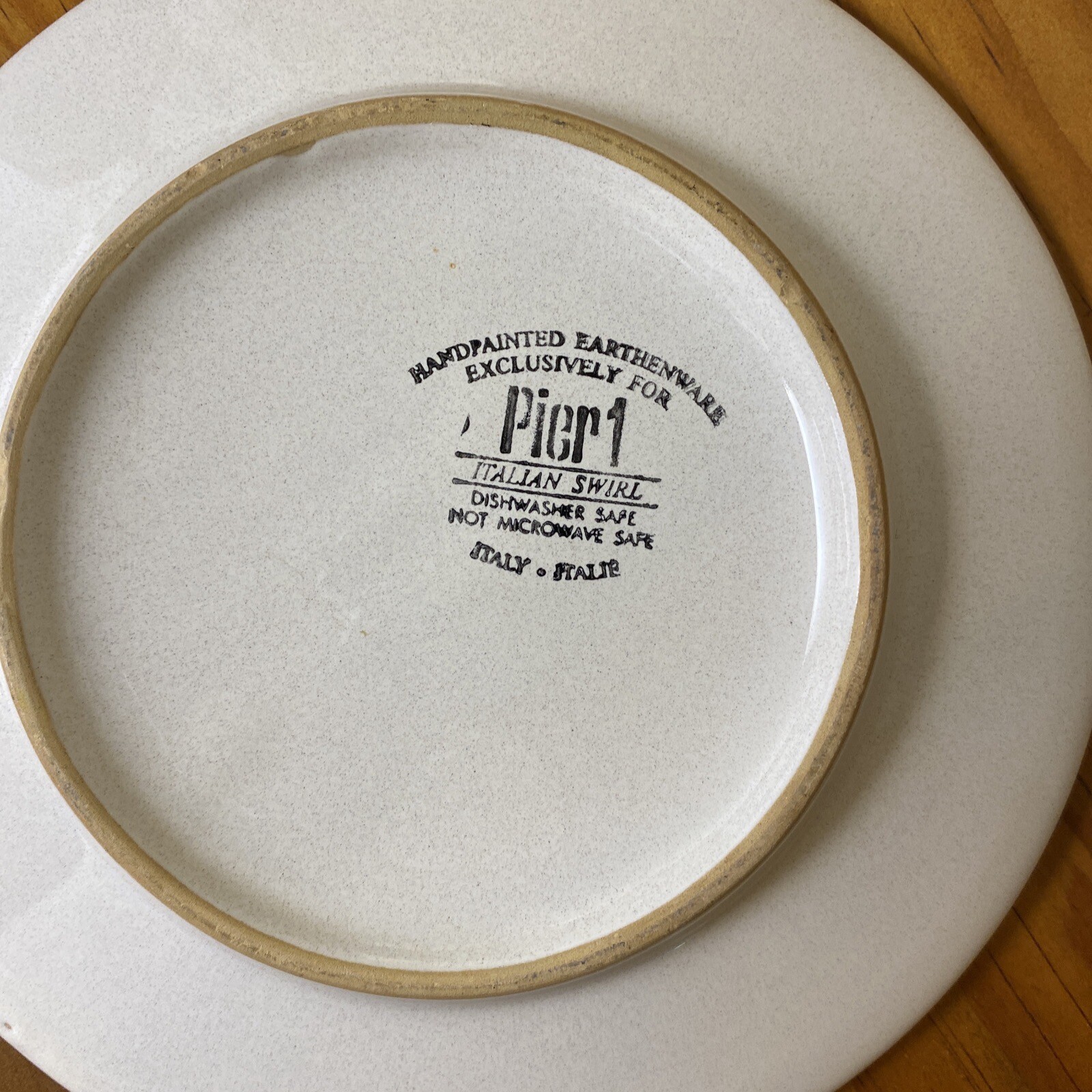 Pier 1 Yellow & Cobalt Blue Earthenware Italy Vintage 8” Plate Hand Painted EC