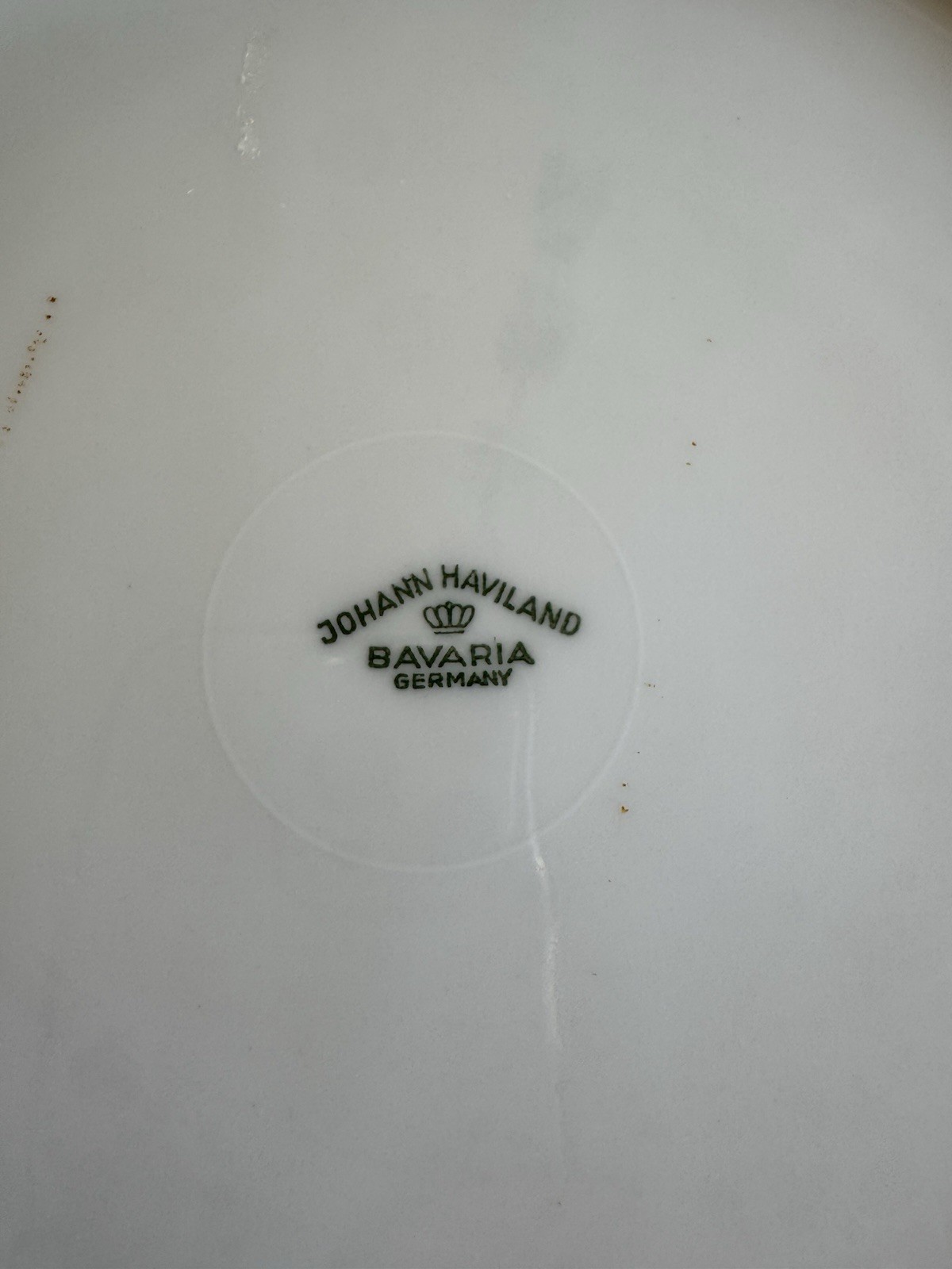 Johann Haviland Rosebud Bavaria Germany Porcelain Floral Plate White Pink Green