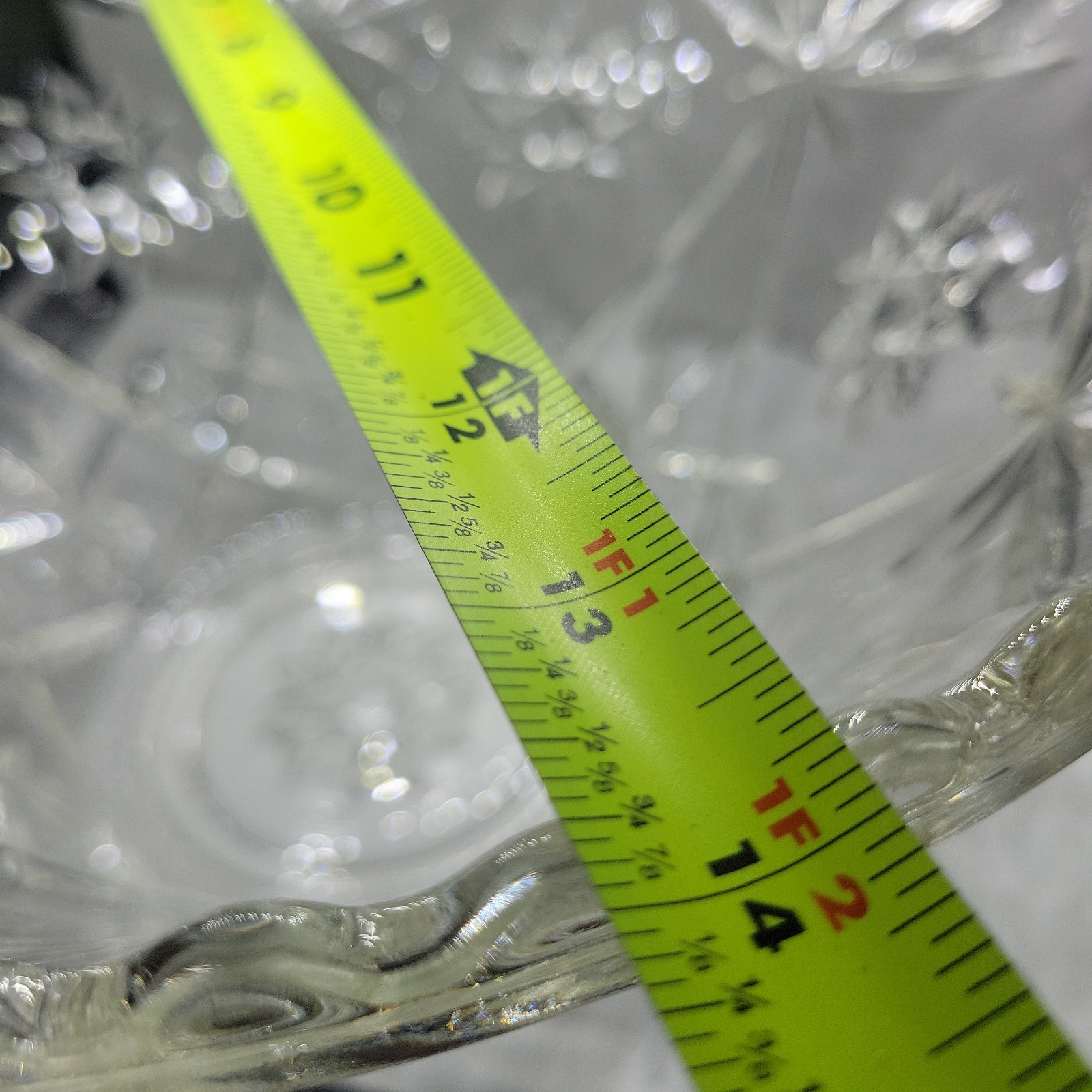 Vintage Glass Punch Bowl & 12 Cups Set