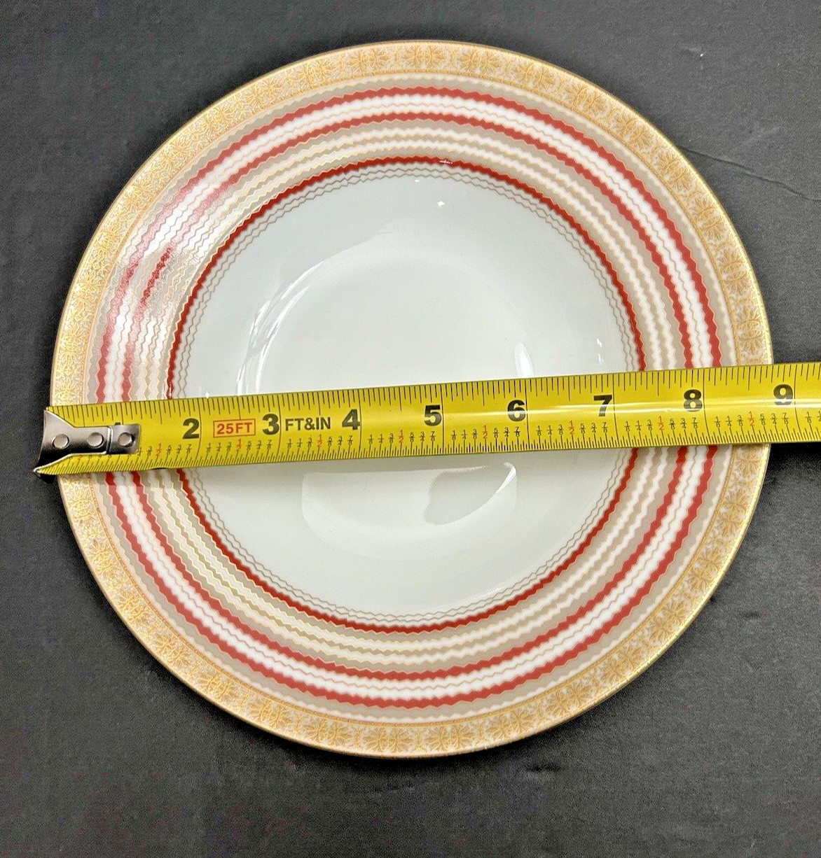 Jammet Seignolles Sangallo Limoges 9” Soup Bowl Handpainted Red & Gold SET OF 6